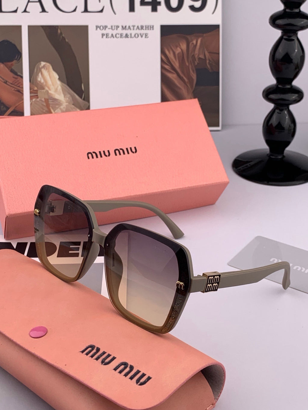 Miu Miu M4304 Fashion Black Lens Sunglasses for Men & Women - 358692 - detail image 4