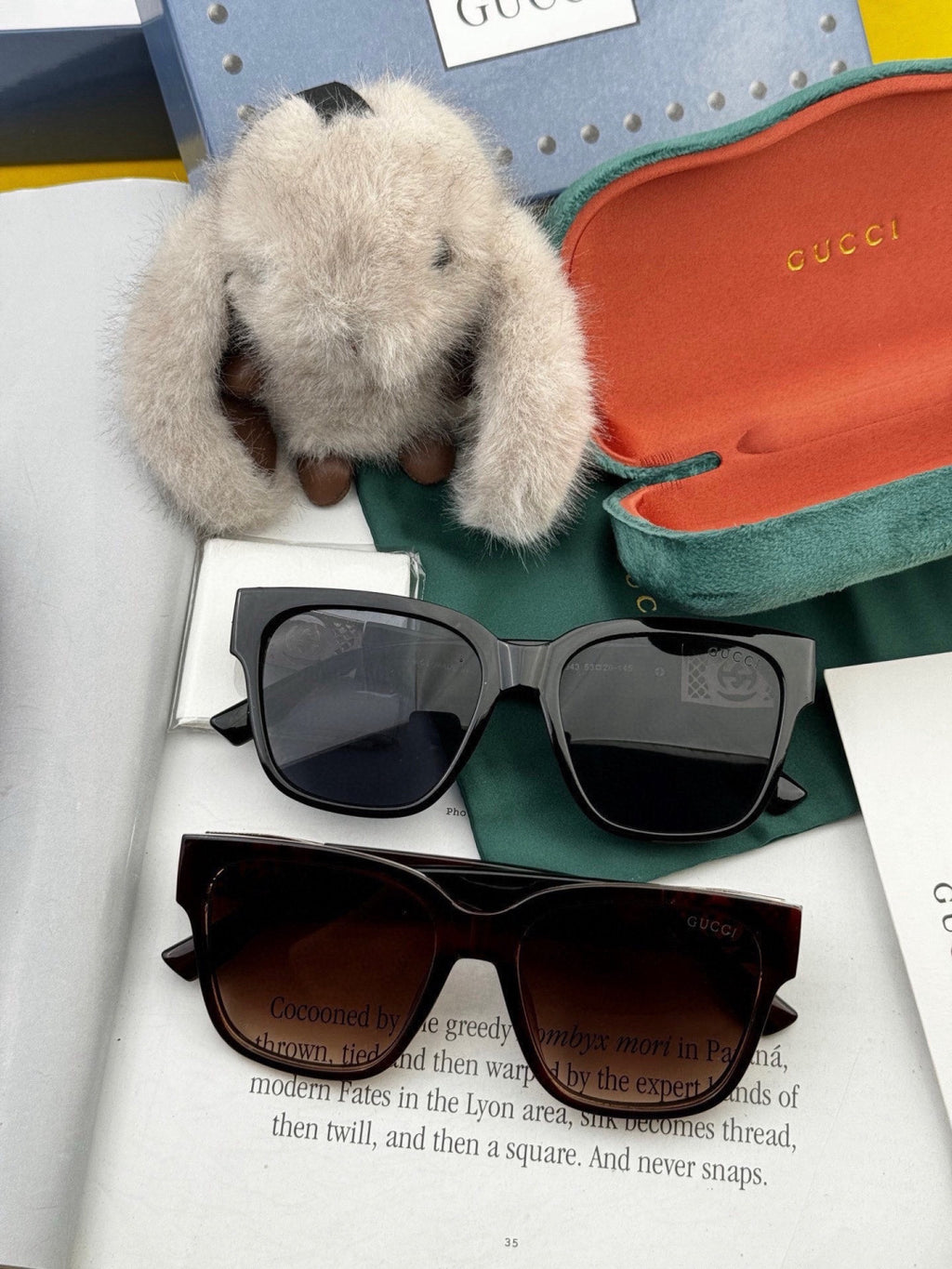 Gucci G35804 Square Gold Lens Sunglasses for Men & Women - 357849 - detail image 7
