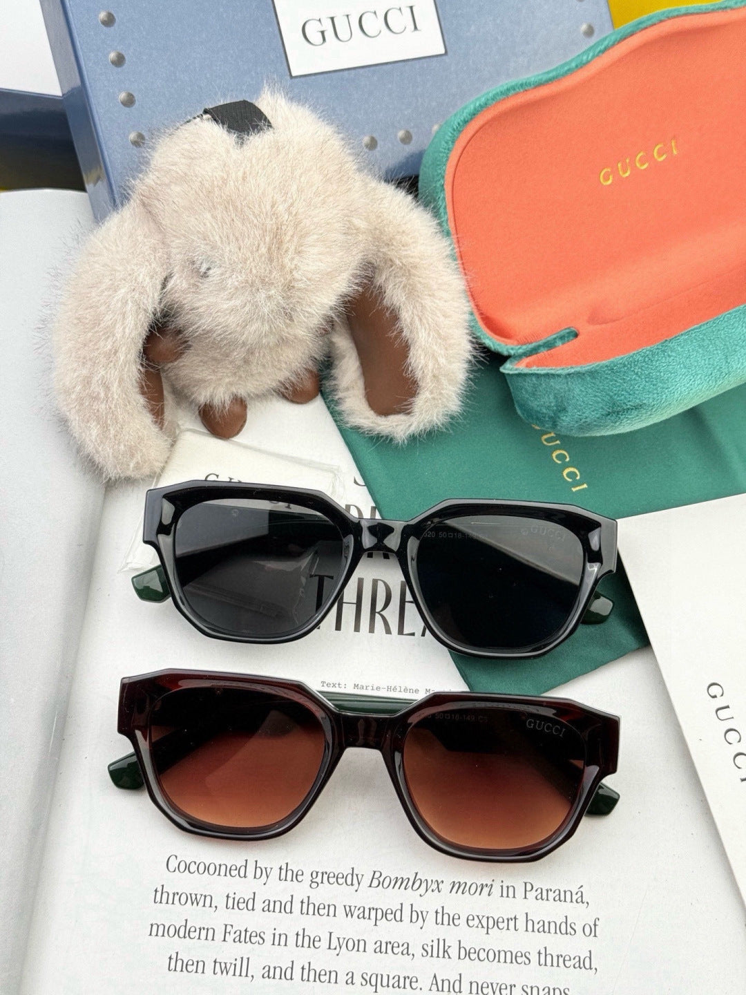 Gucci G0232 Square Gold Lens Sunglasses for Men & Women - detail image 7