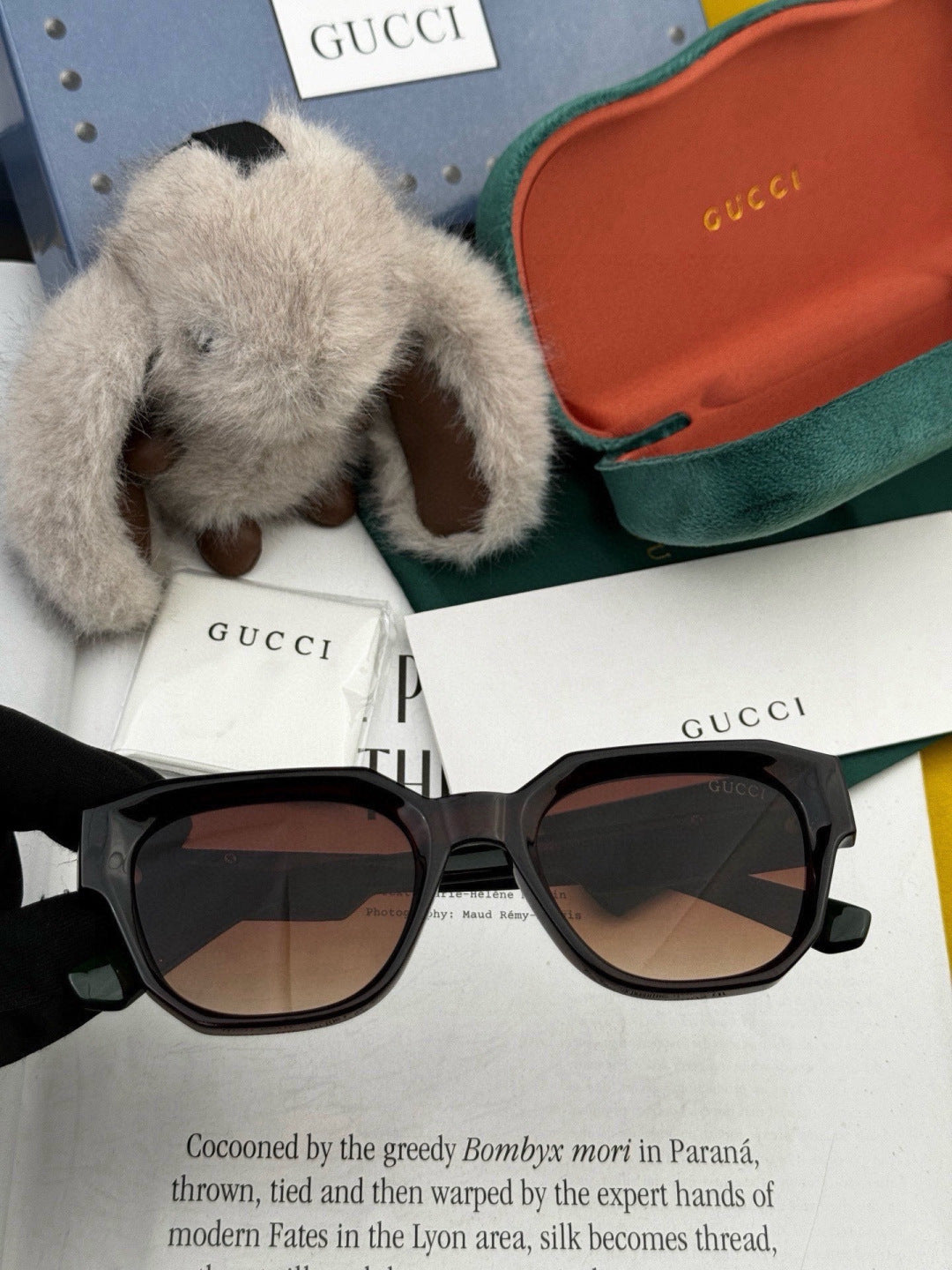 Gucci G0232 Square Gold Lens Sunglasses for Men & Women