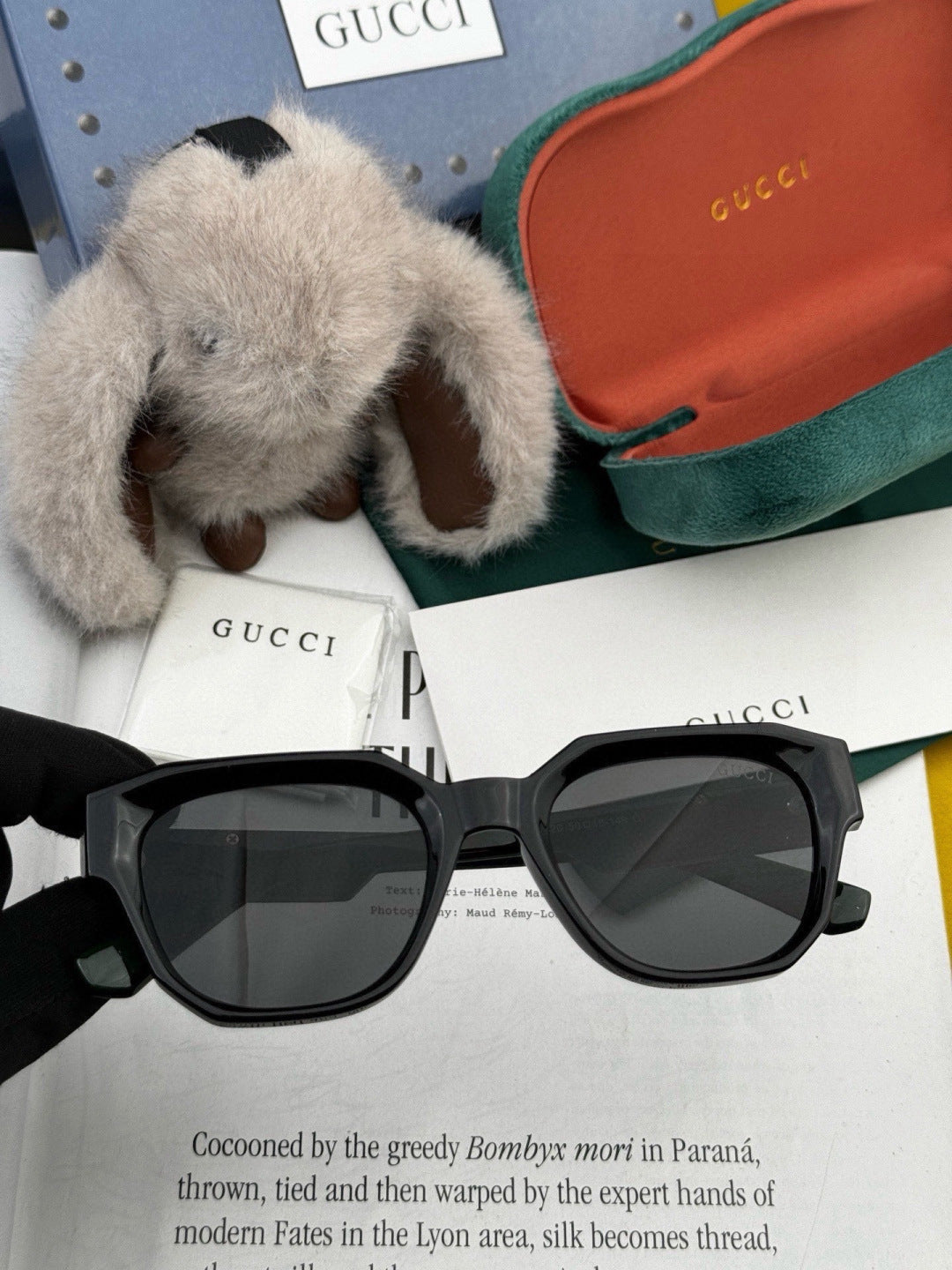 Gucci G0232 Square Gold Lens Sunglasses for Men & Women - detail image 2