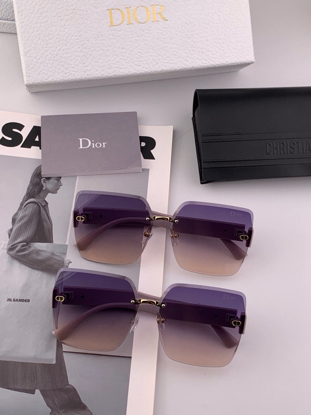 Dior D3235 Square Red Lens Sunglasses for Men & Women - 358241 - detail image 6