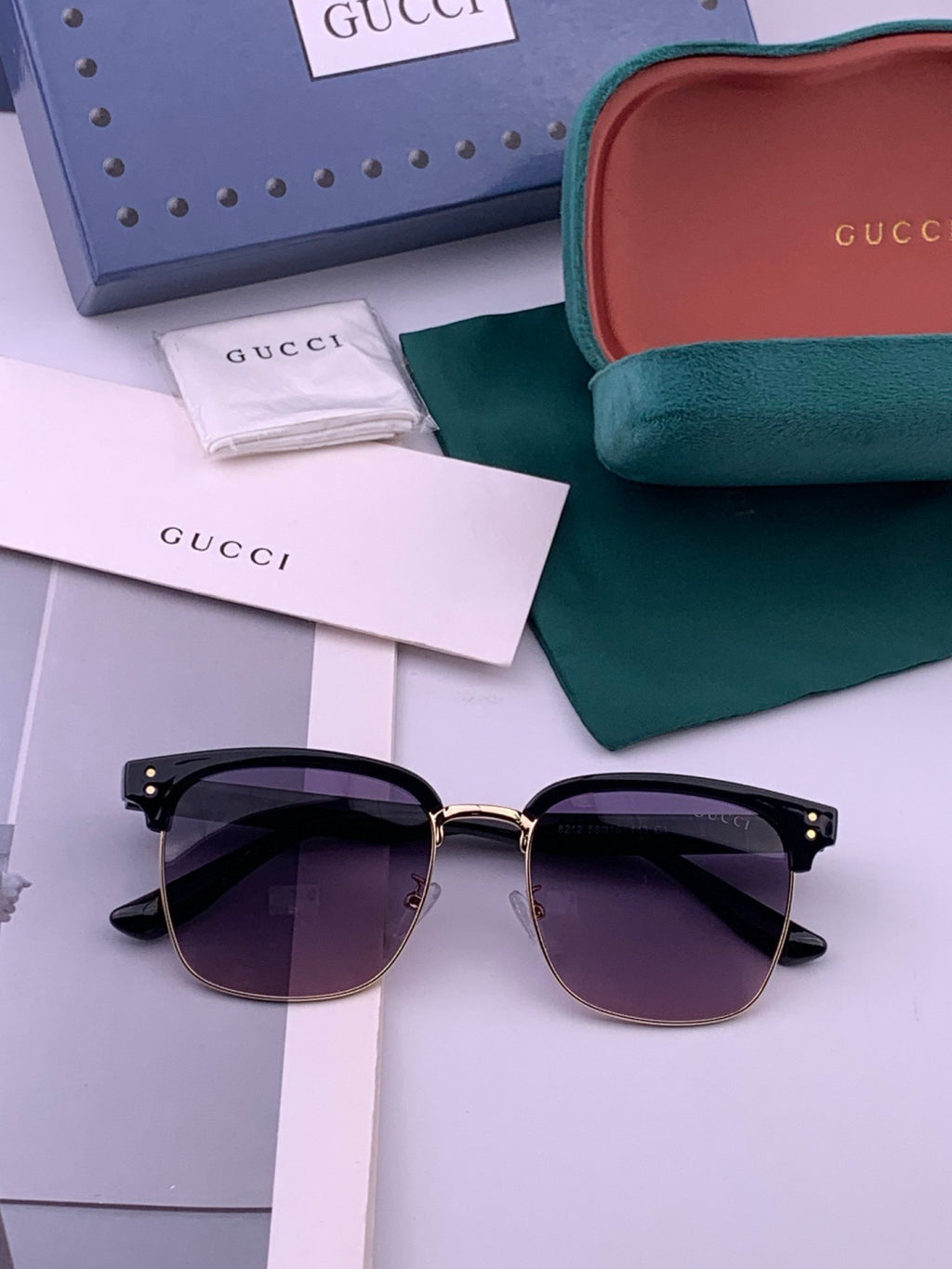 Gucci G2821 Square Black Lens Sunglasses for Men & Women - detail image 6