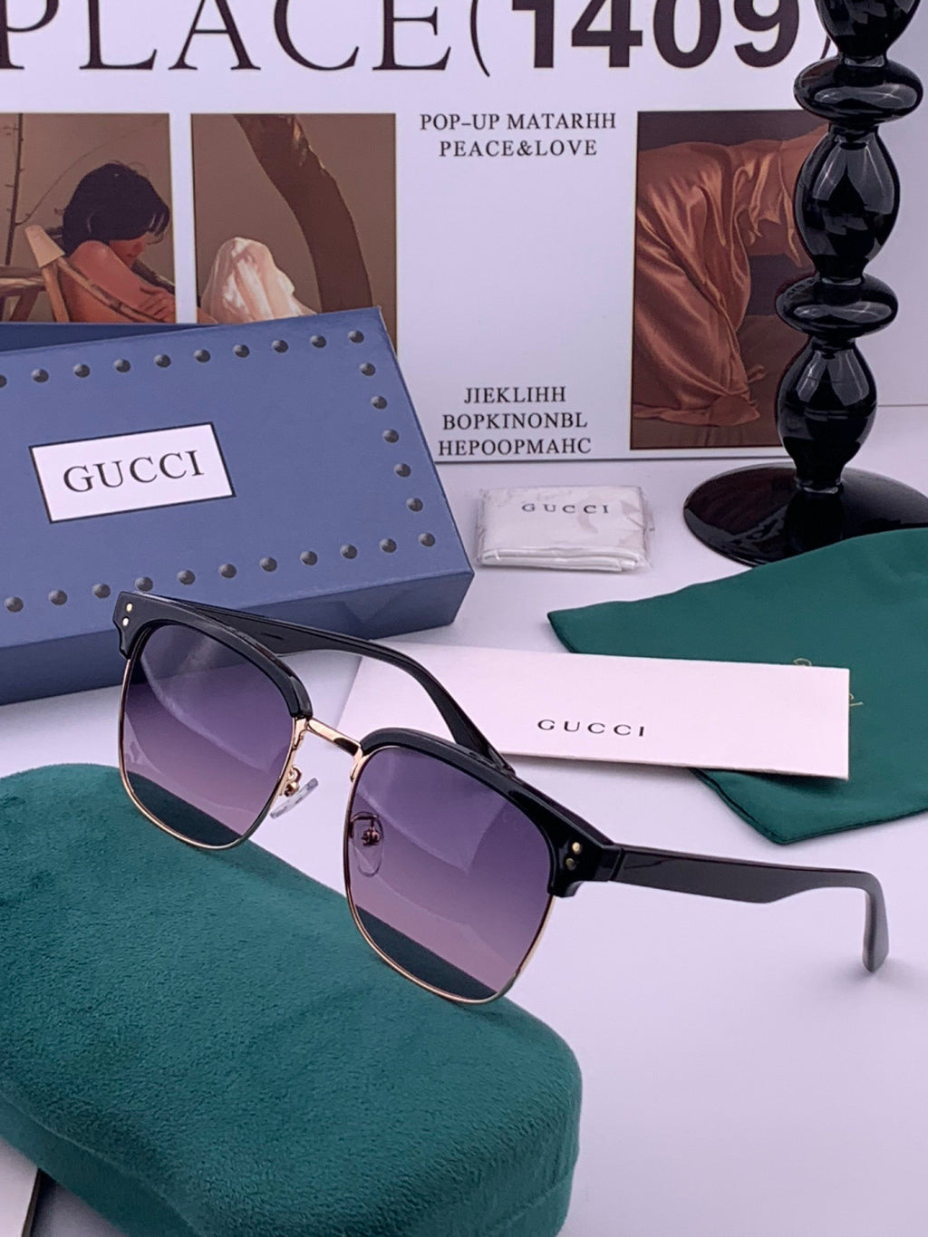 Gucci G2821 Square Black Lens Sunglasses for Men & Women - detail image 2