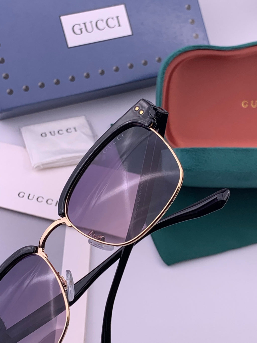 Gucci G2821 Square Black Lens Sunglasses for Men & Women - detail image 3