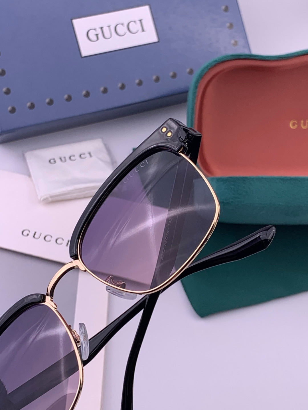 Gucci G2821 Square Black Lens Sunglasses for Men & Women - detail image 3