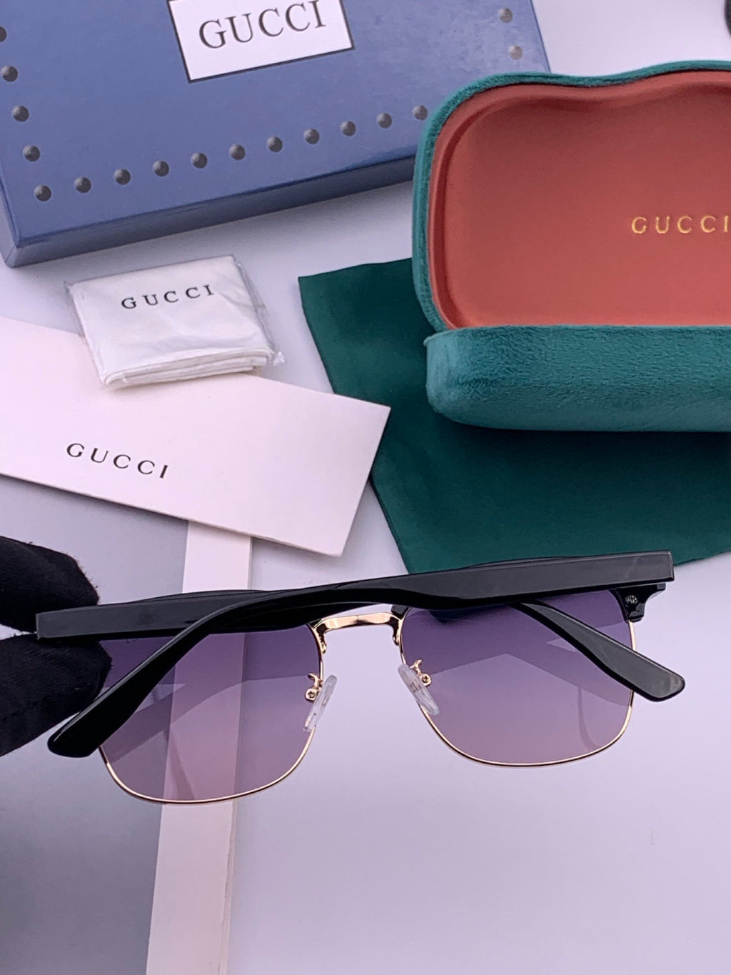 Gucci G2821 Square Black Lens Sunglasses for Men & Women - detail image 4