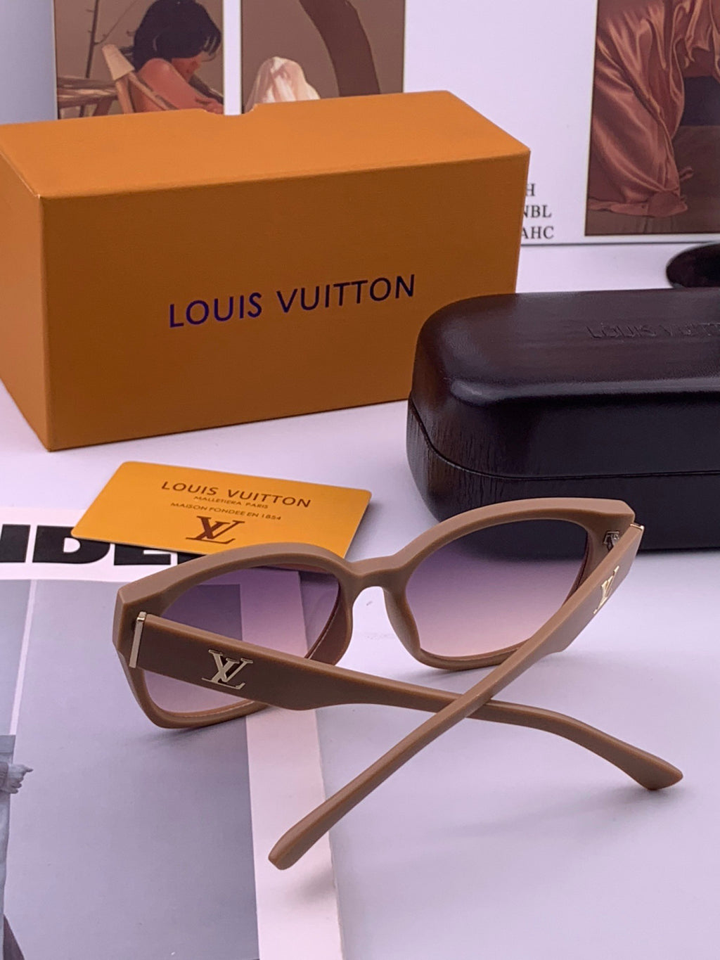 Louis Vuitton L27001 Square Black Lens Sunglasses for Men & Women - 357646 - detail image 6