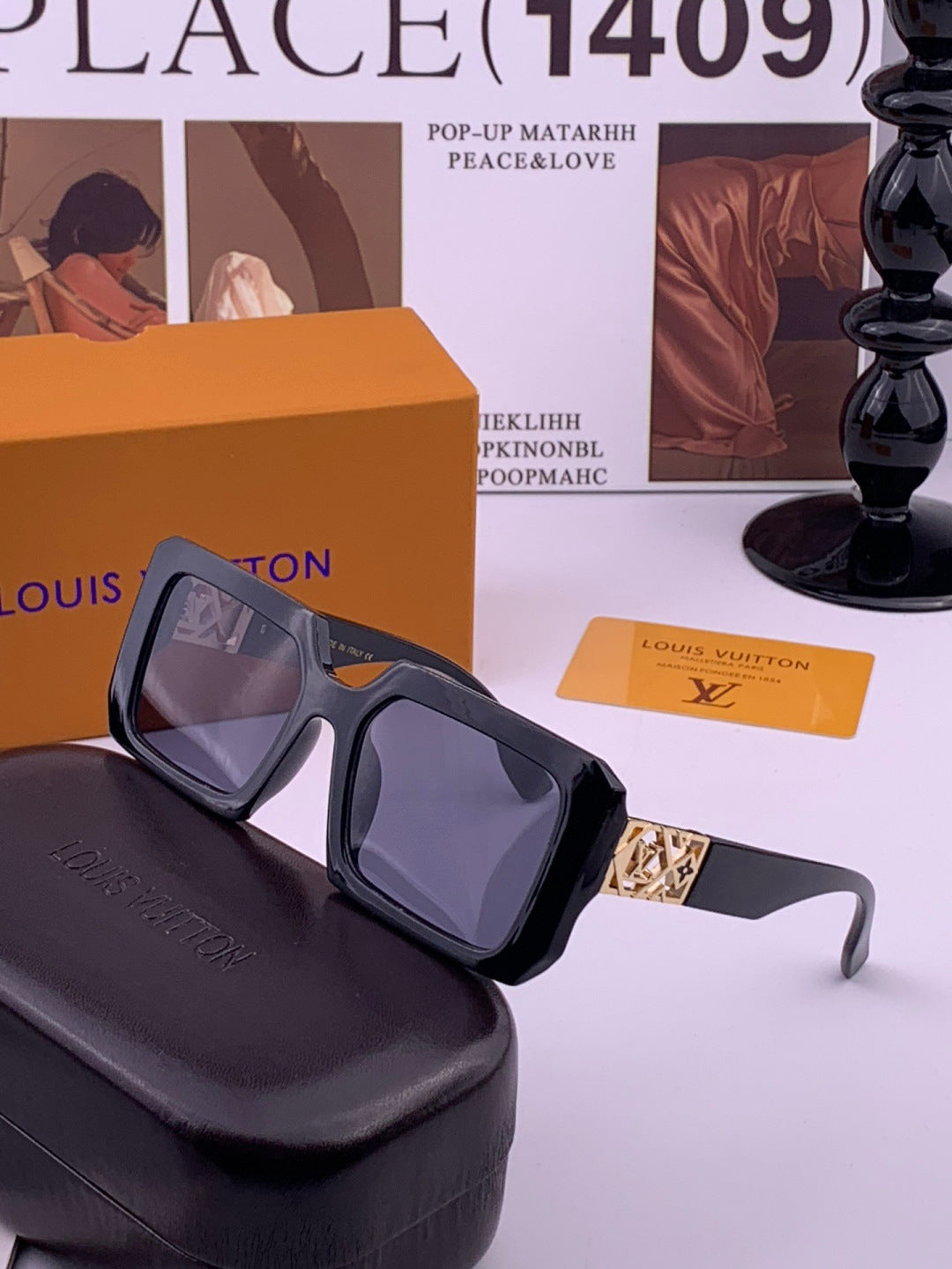 Louis Vuitton L77001 Square Brown Lens Sunglasses for Men & Women - 357651 - detail image 3