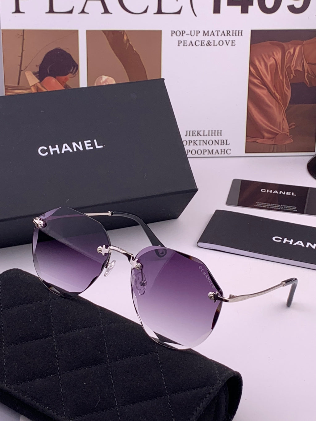 Chanel CH322 Lightweight Rimless Gold Lens Sunglasses for Women - 358064 - detail image 2