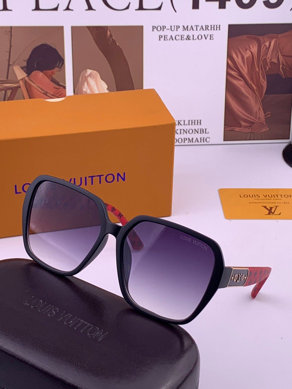 Louis Vuitton L3305 Square Gold Lens Sunglasses for Men & Women - 357660 - detail image 2