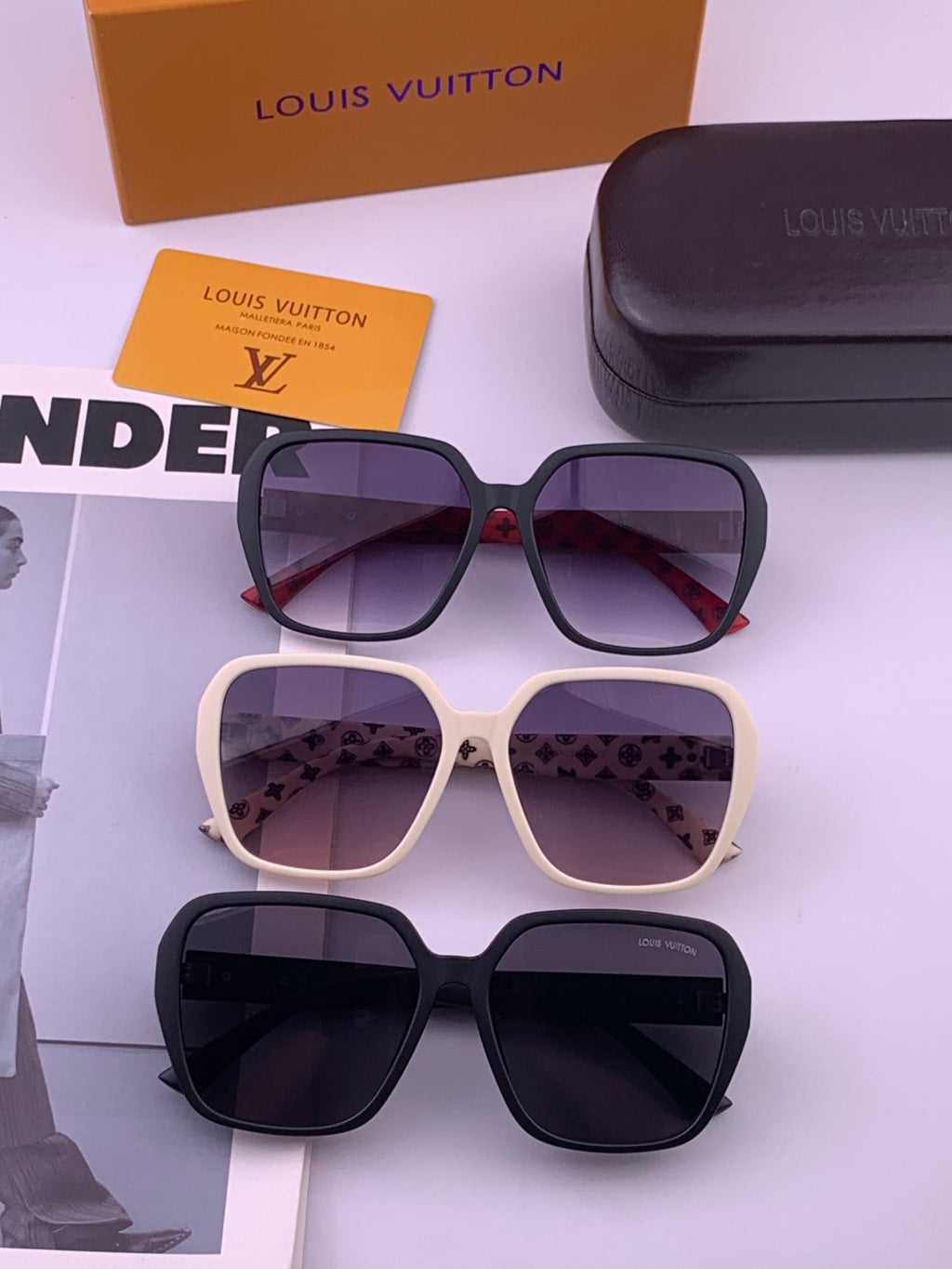 Louis Vuitton L3305 Square Gold Lens Sunglasses for Men & Women - 357659 - detail image 8