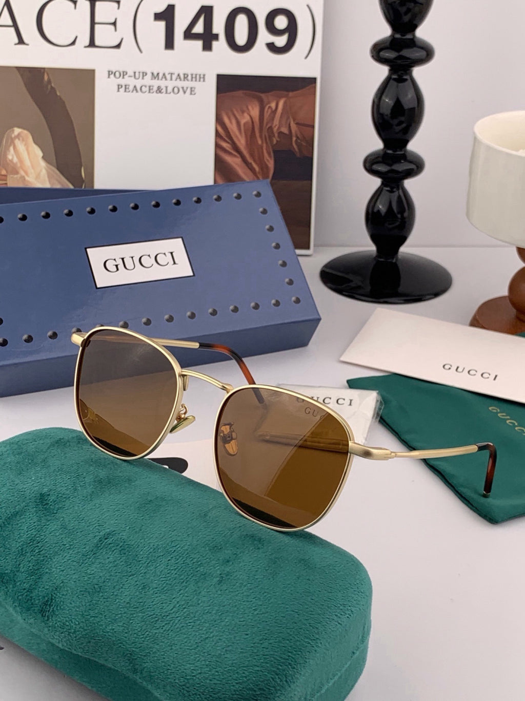 Gucci 7805 Polarized Aviator Black Lens Sunglasses for Men & Women - 357858 - detail image 4