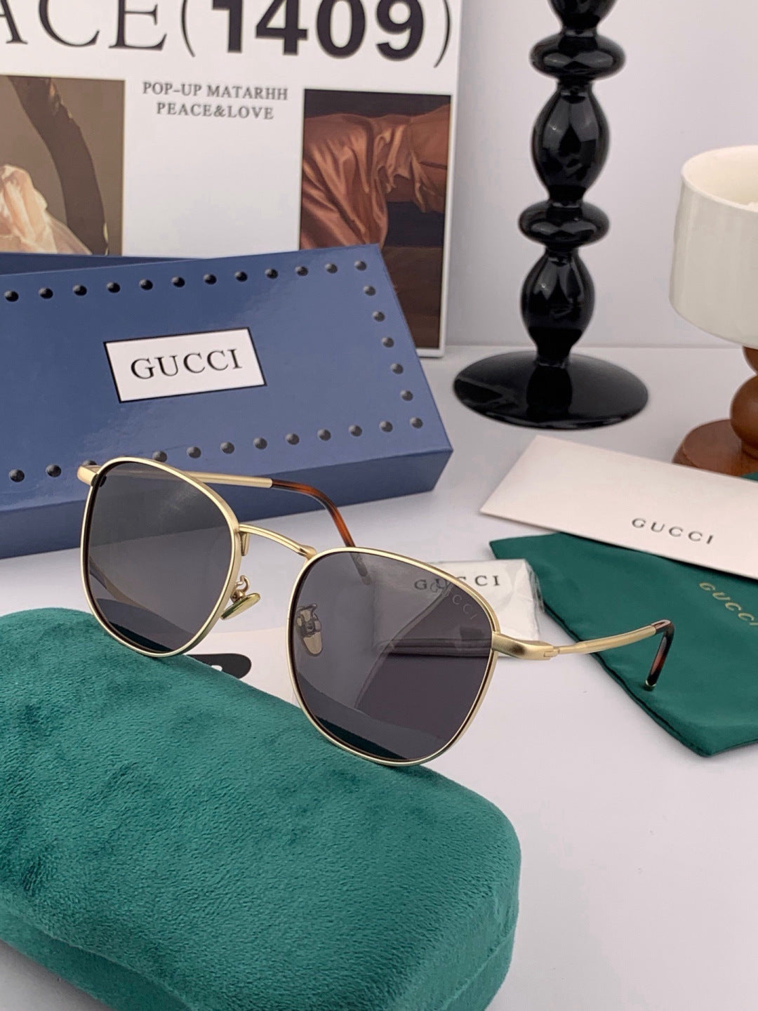 Gucci 7805 Polarized Aviator Black Lens Sunglasses for Men & Women - 357858 - detail image 3