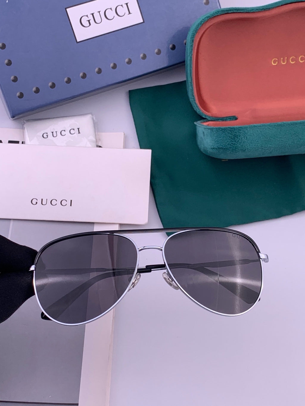 Gucci G3863 Polarized Aviator Black Lens Sunglasses for Men & Women - 357860 - detail image 2
