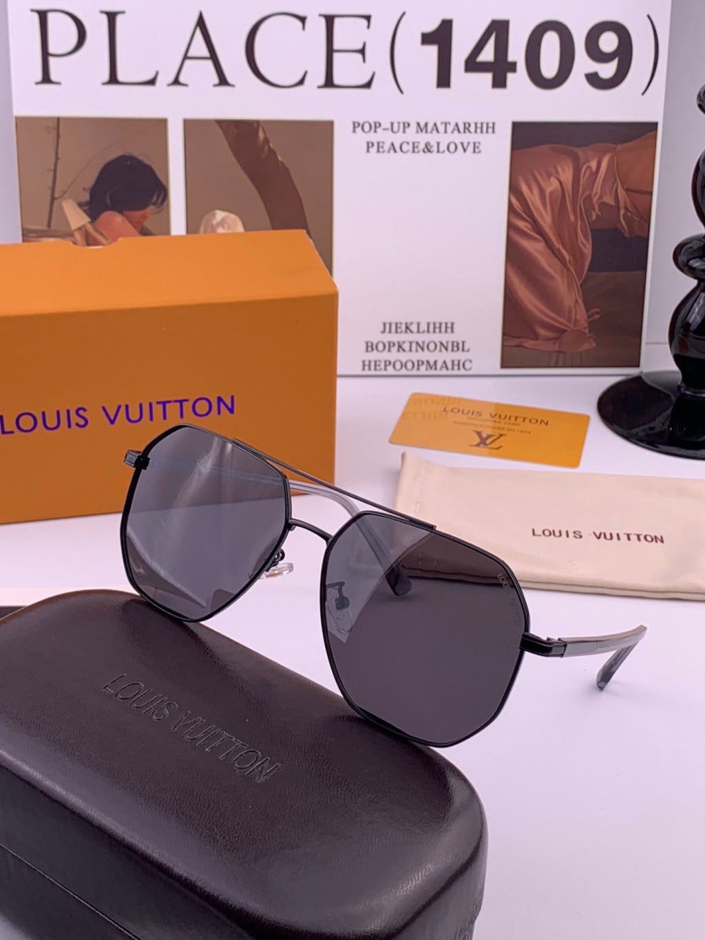 Louis Vuitton L8863 Polarized Aviator Black Lens Sunglasses for Men & - 357663 - detail image 4