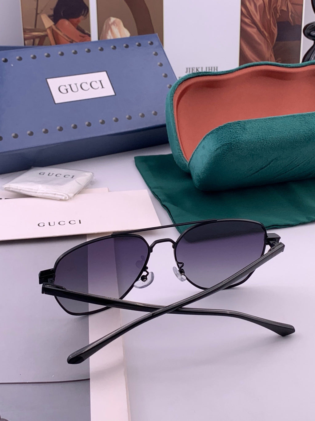 Gucci G9325 Polarized Aviator Black Lens Sunglasses for Men & Women - 357861 - detail image 6