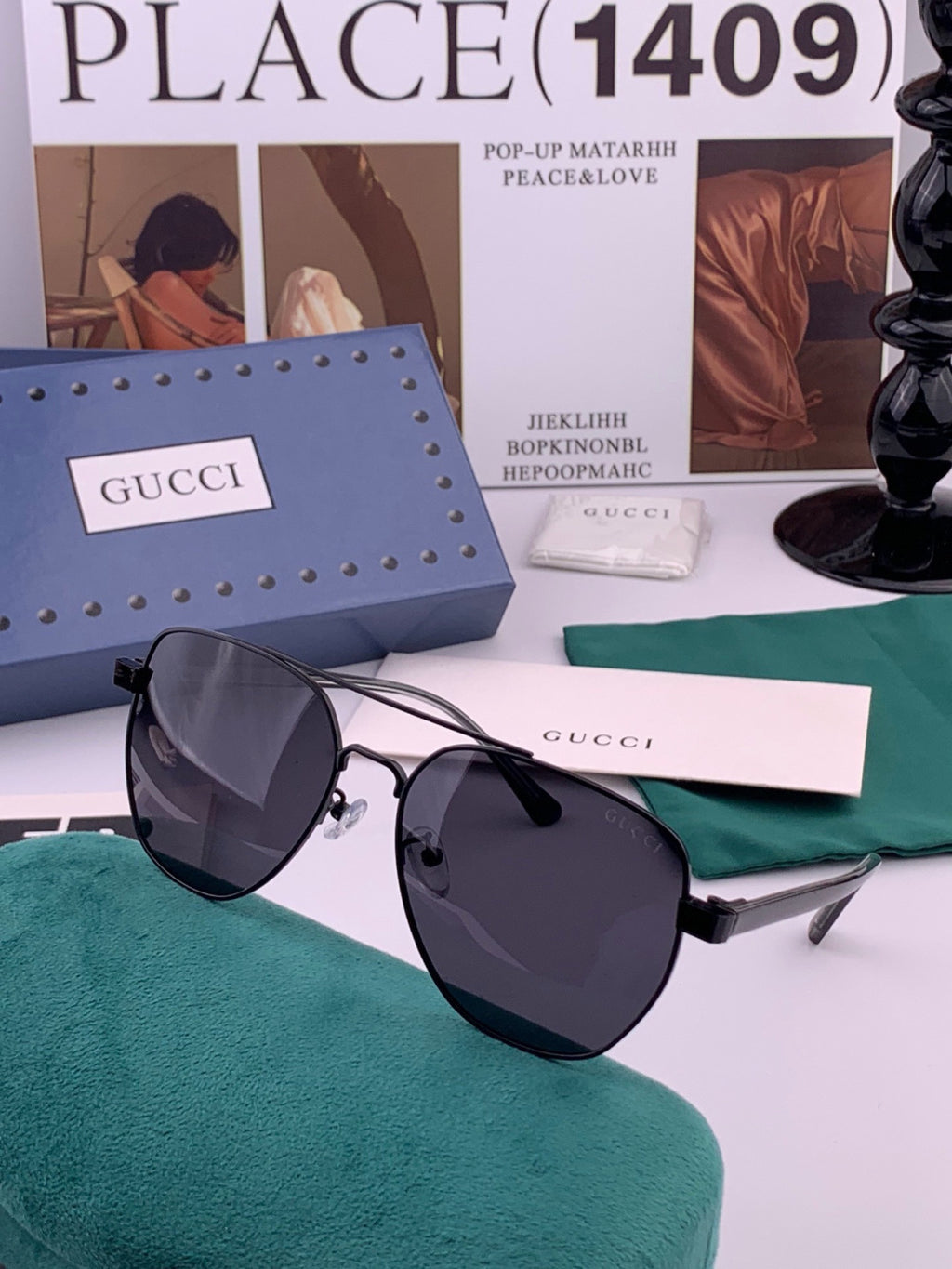 Gucci G9325 Polarized Aviator Black Lens Sunglasses for Men & Women - 357862 - detail image 2