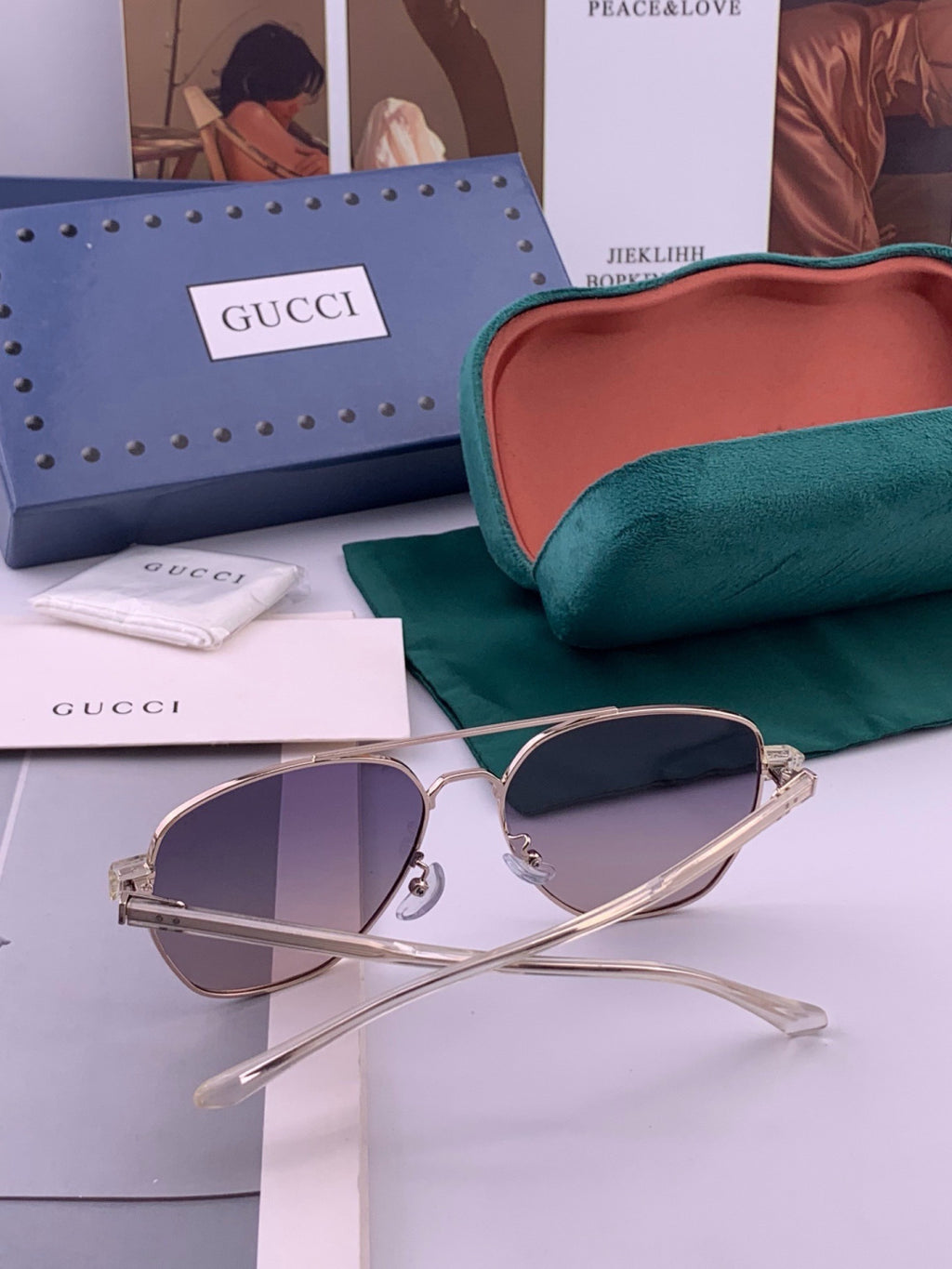 Gucci G9325 Polarized Aviator Black Lens Sunglasses for Men & Women - 357862 - detail image 4