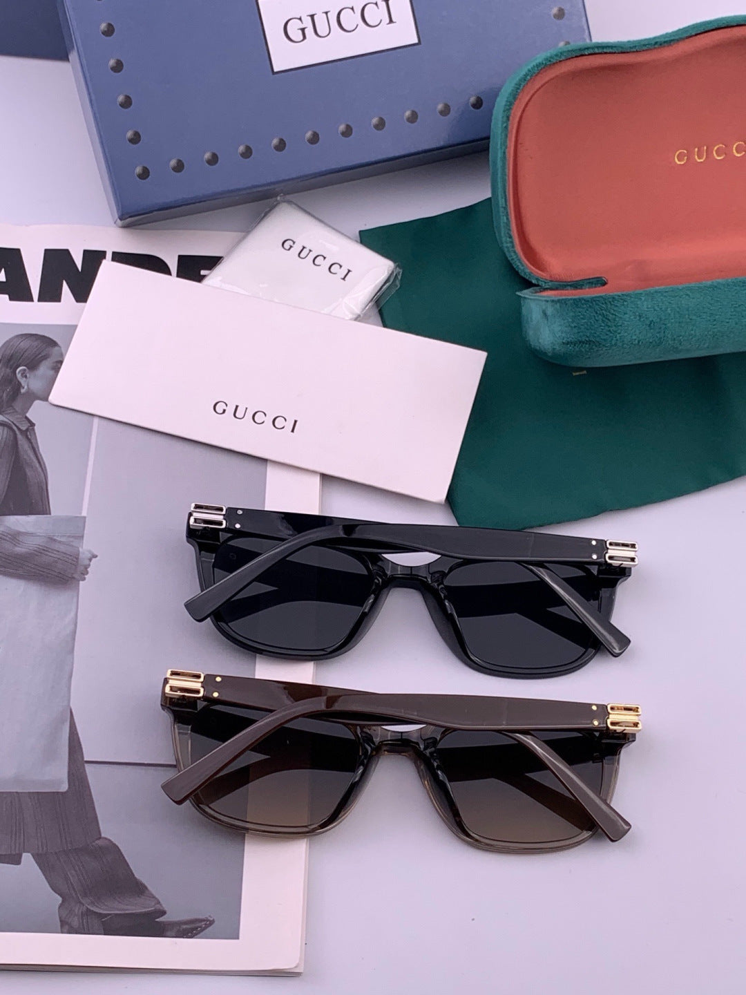 Gucci G6761 Polarized Square Black Lens Sunglasses for Men & Women - 357816 - detail image 5