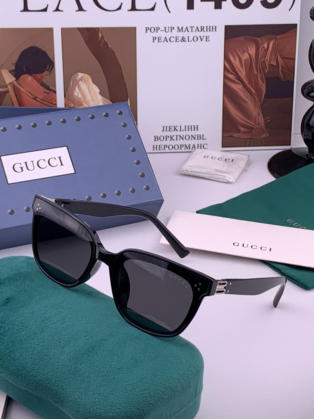 Gucci G6761 Polarized Square Pink Lens Sunglasses for Men & Women - 357817 - detail image 2