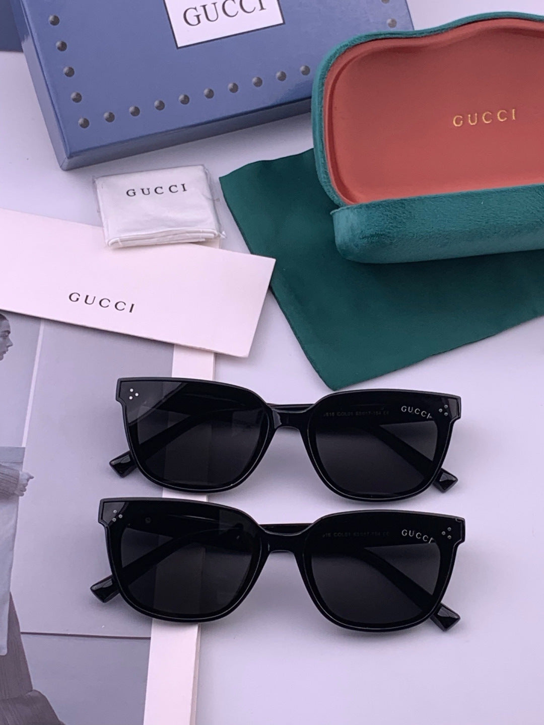 Gucci G6761 Polarized Square Pink Lens Sunglasses for Men & Women - 357817 - detail image 7