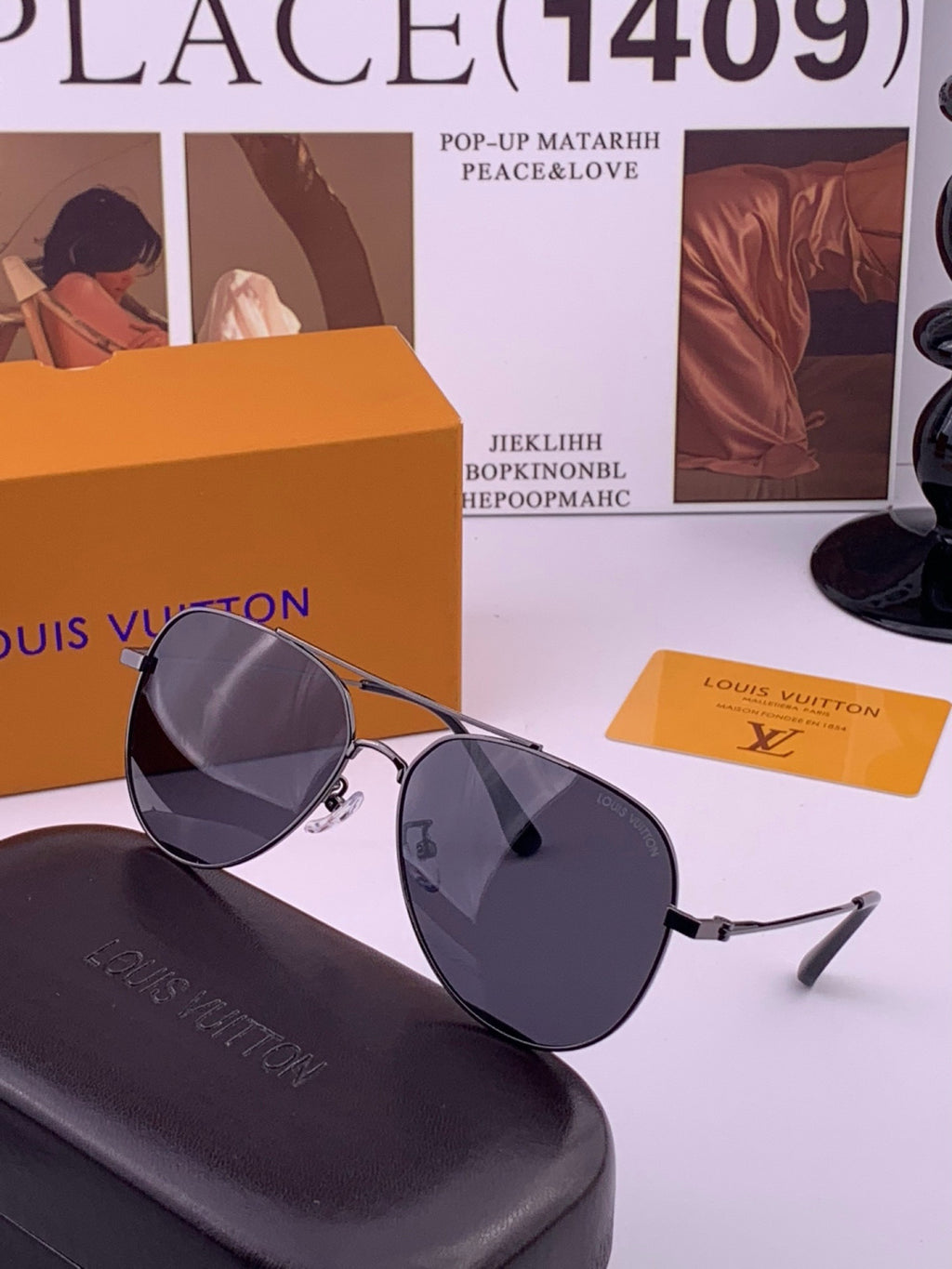 Louis Vuitton L5338 Polarized Aviator Brown Lens Sunglasses for Men & - 357620