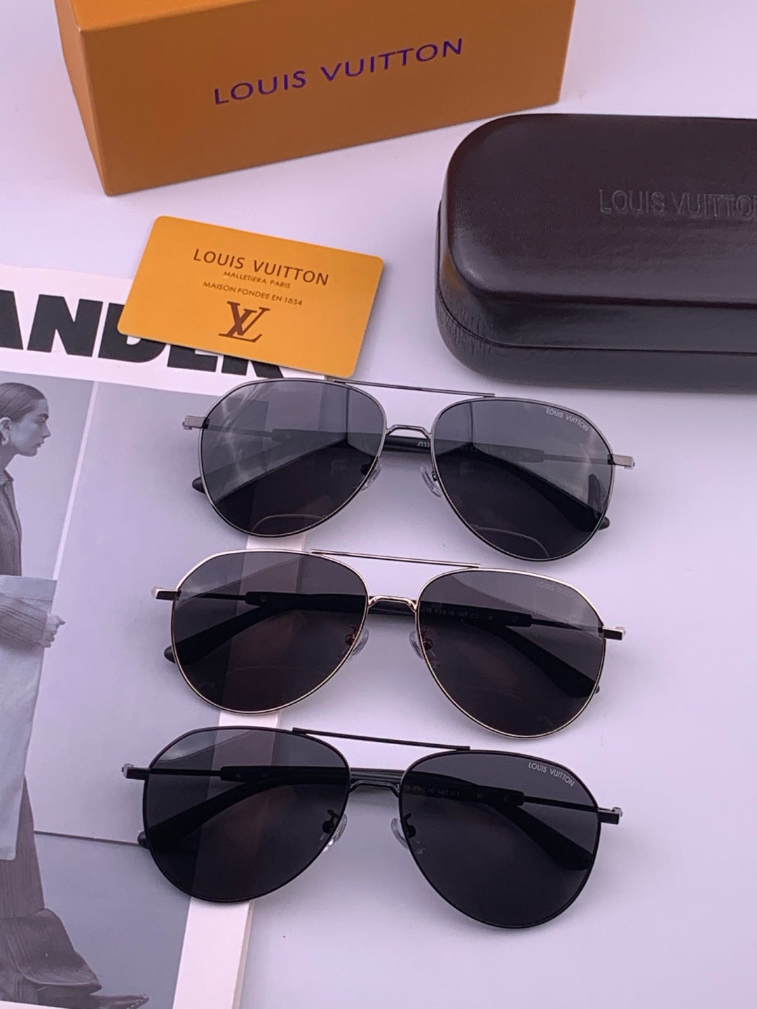 Louis Vuitton L8333 Polarized Aviator Black Lens Sunglasses for Men & - 357623 - detail image 8