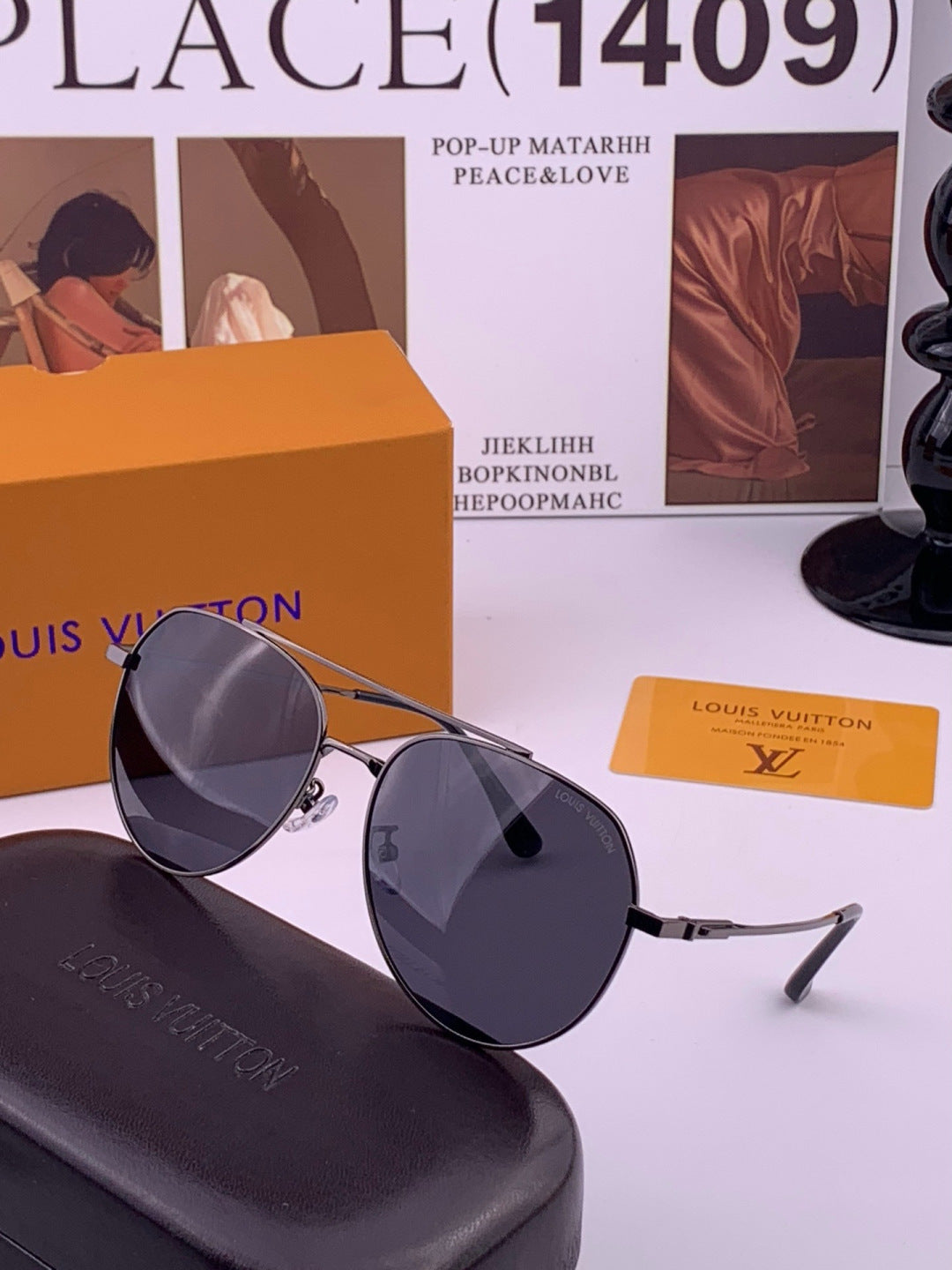 Louis Vuitton L5342 Polarized Aviator Black Lens Sunglasses for Men & - 357625 - detail image 2