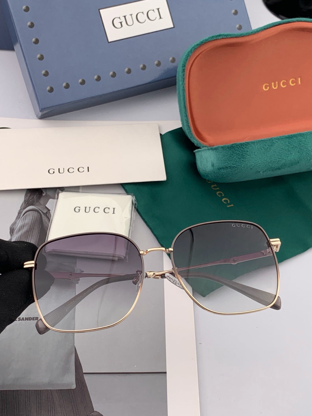 Gucci G2322 Polarized Round Red Lens Sunglasses for Men & Women - 357822