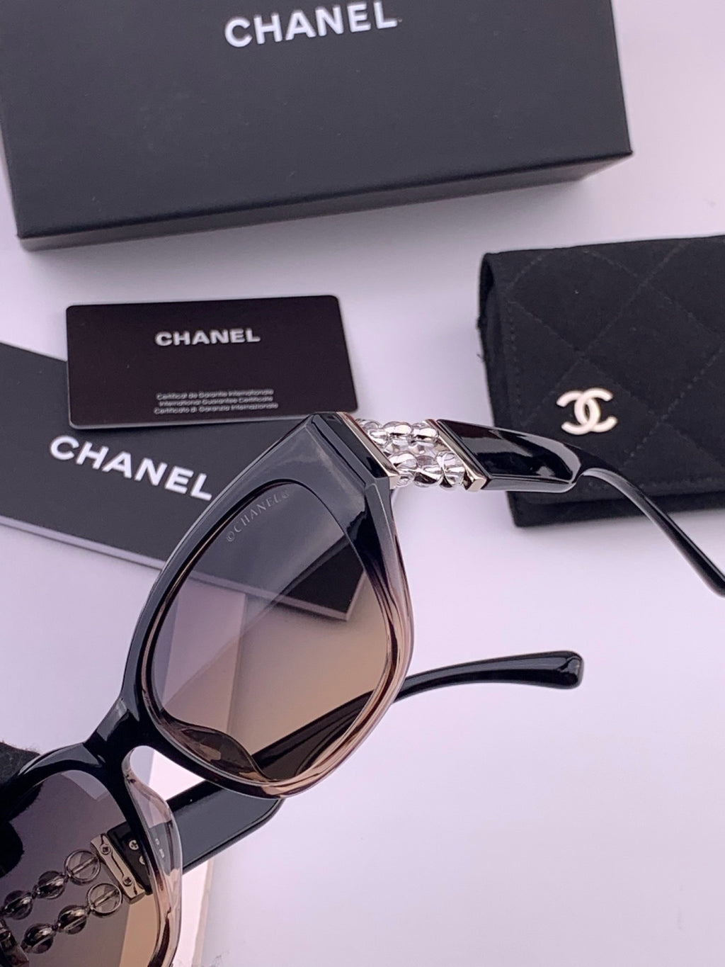 Chanel CH8754 Polarized Fashion Black Lens Sunglasses for Men & Women - 358054 - detail image 3