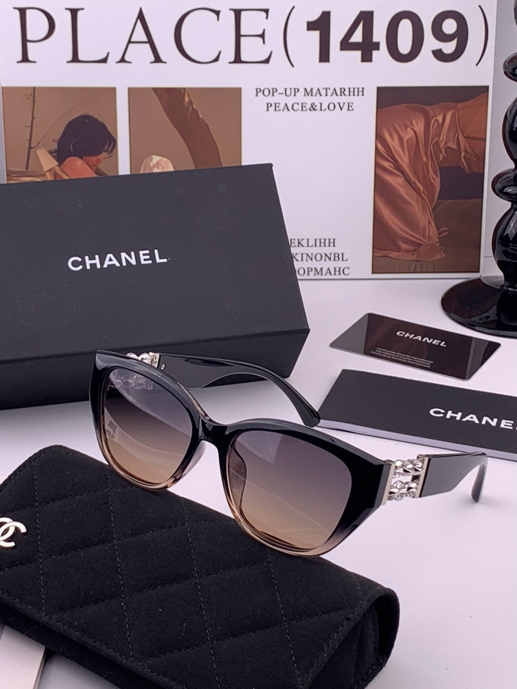 Chanel CH8754 Polarized Fashion Black Lens Sunglasses for Men & Women - 358054 - detail image 2