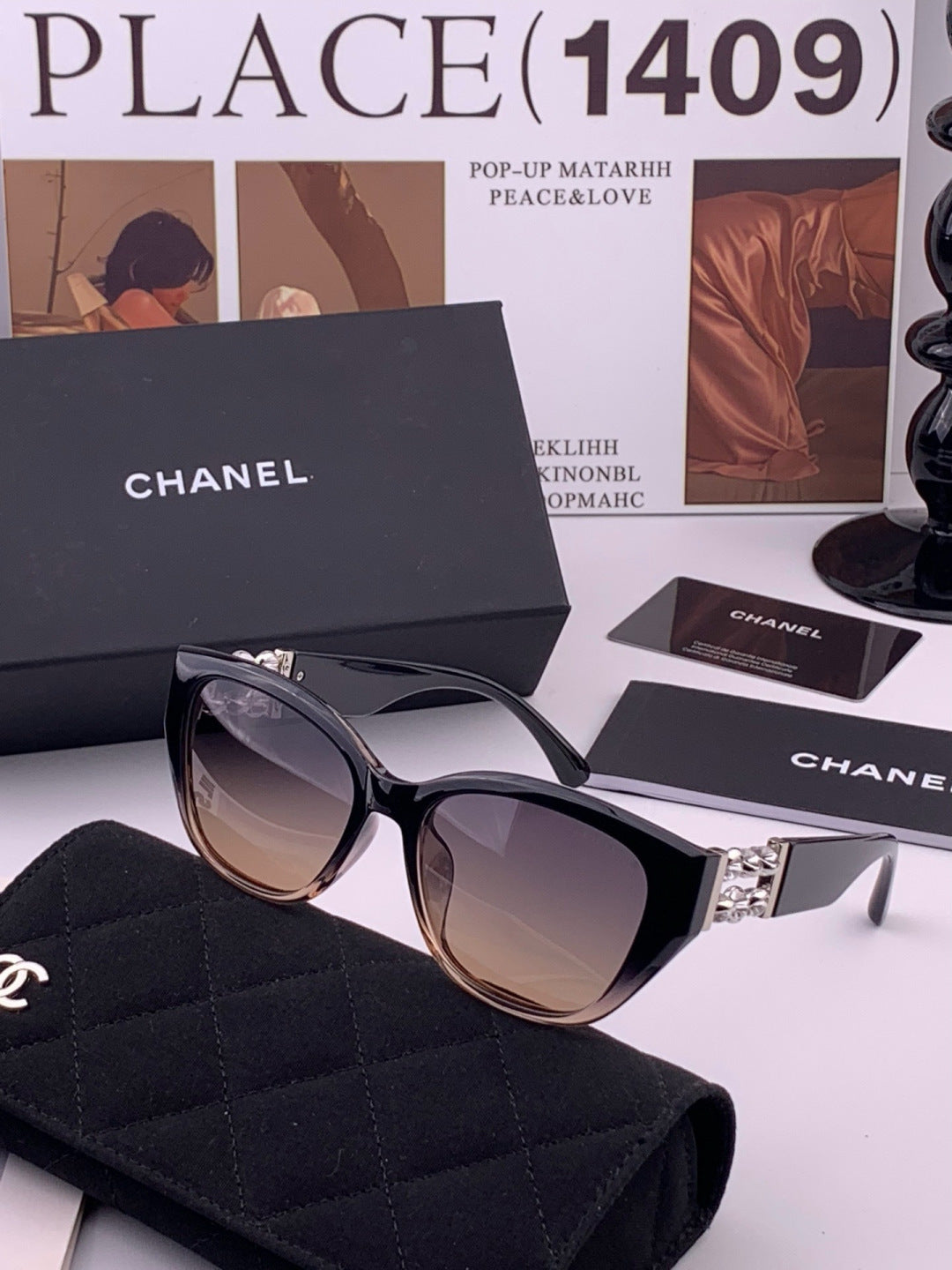 Chanel CH8754 Polarized Fashion Black Lens Sunglasses for Men & Women - 358054 - detail image 2