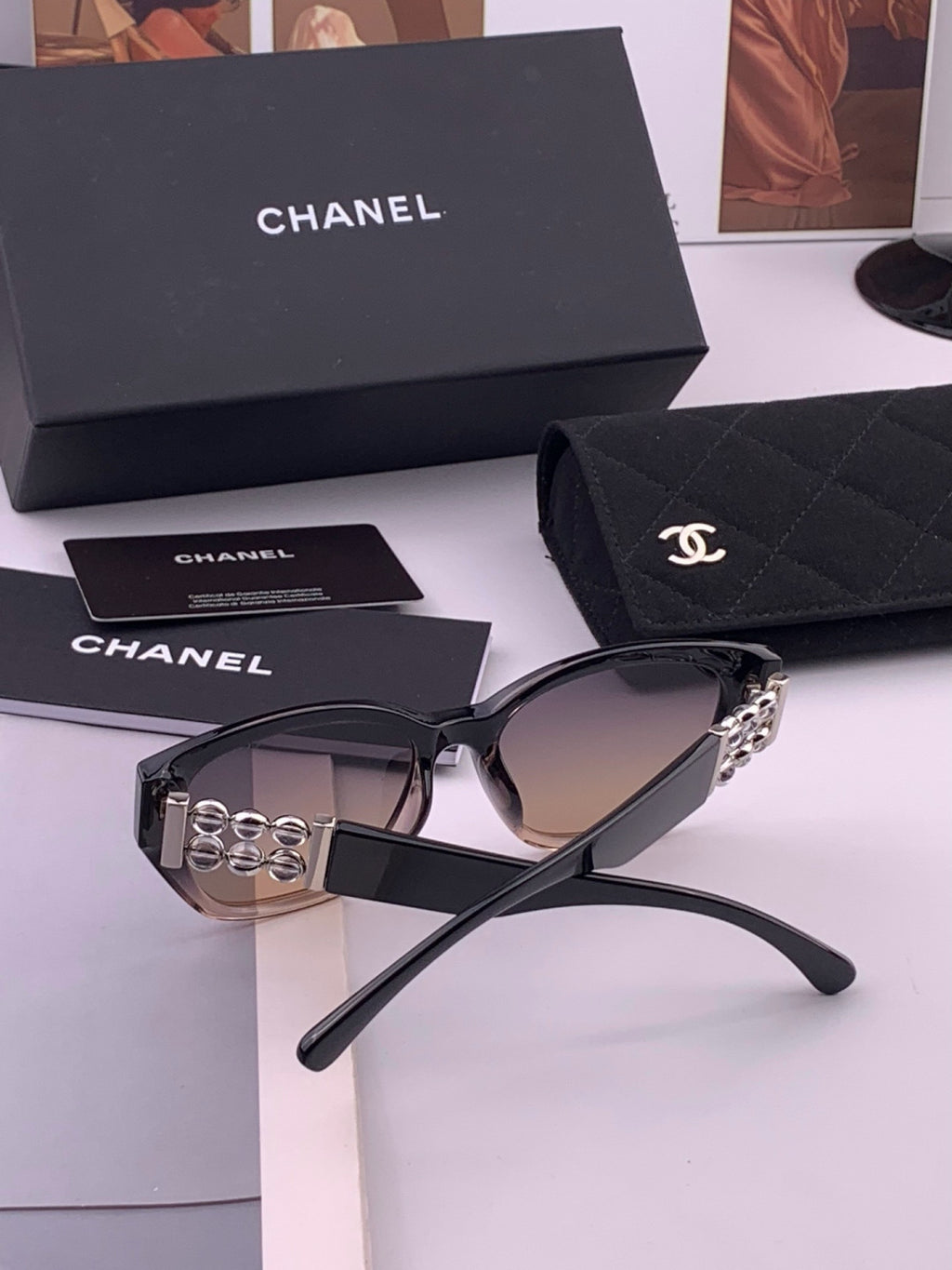 Chanel CH8754 Polarized Fashion Black Lens Sunglasses for Men & Women - 358054 - detail image 6