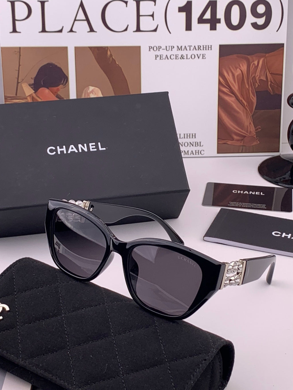 Chanel CH8754 Polarized Fashion Black Lens Sunglasses for Men & Women - 358055 - detail image 2