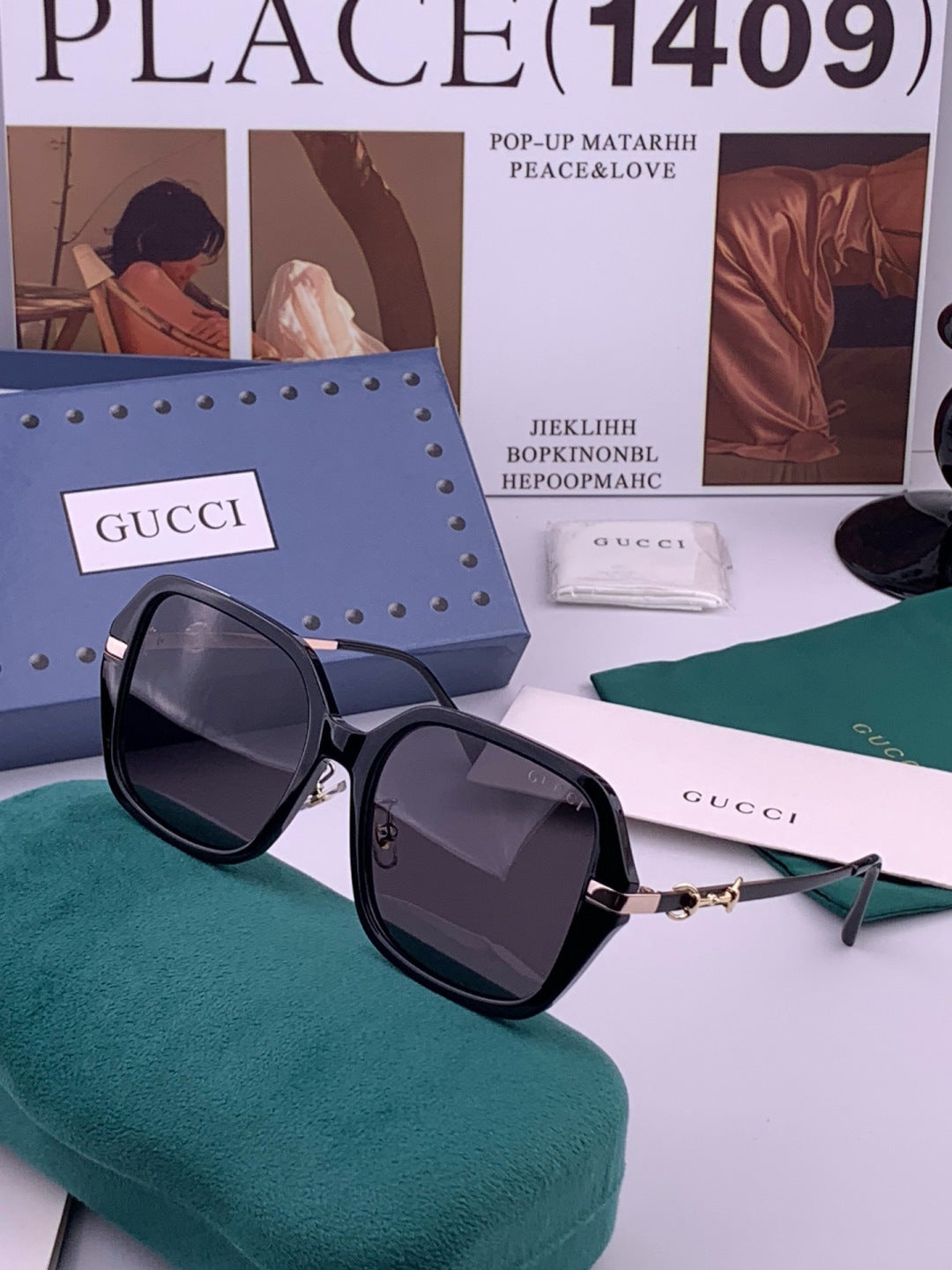 Gucci G9912 Round Black Lens Sunglasses for Men & Women - 357824