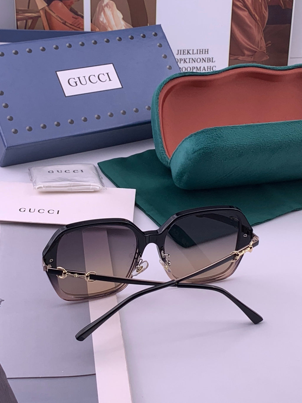 Gucci G9912 Round Black Lens Sunglasses for Men & Women - 357825 - detail image 6