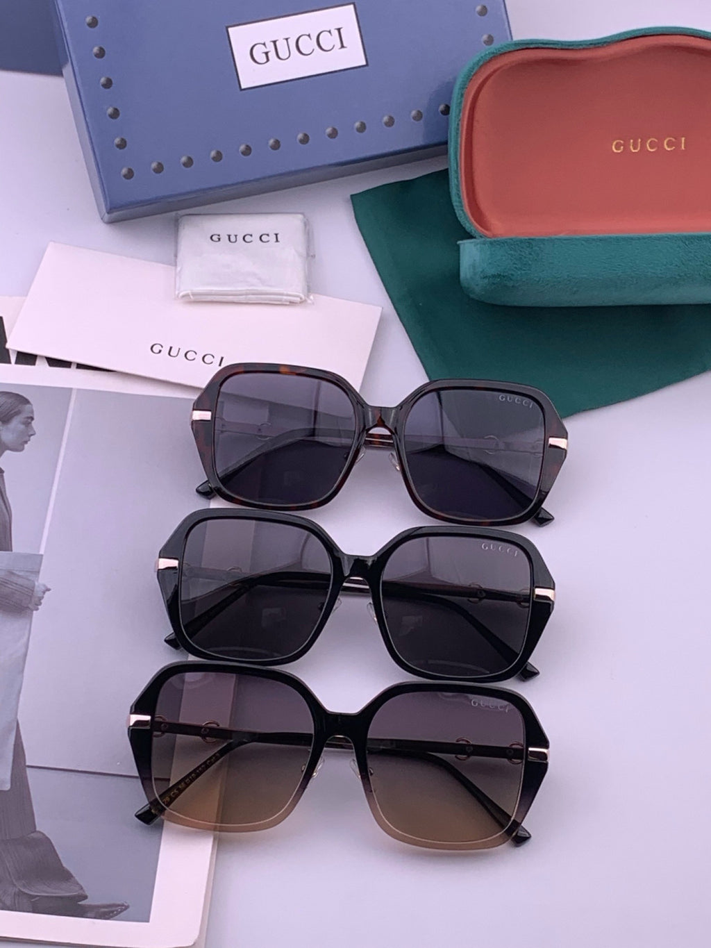 Gucci G9912 Round Black Lens Sunglasses for Men & Women - detail image 8