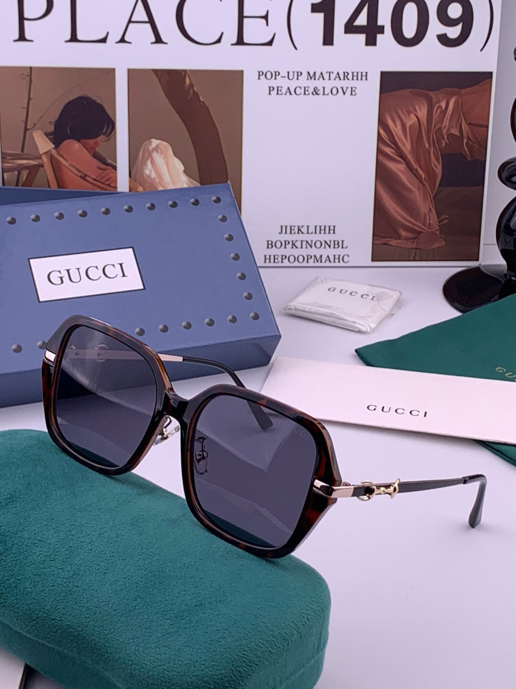 Gucci G9912 Round Black Lens Sunglasses for Men & Women - detail image 2