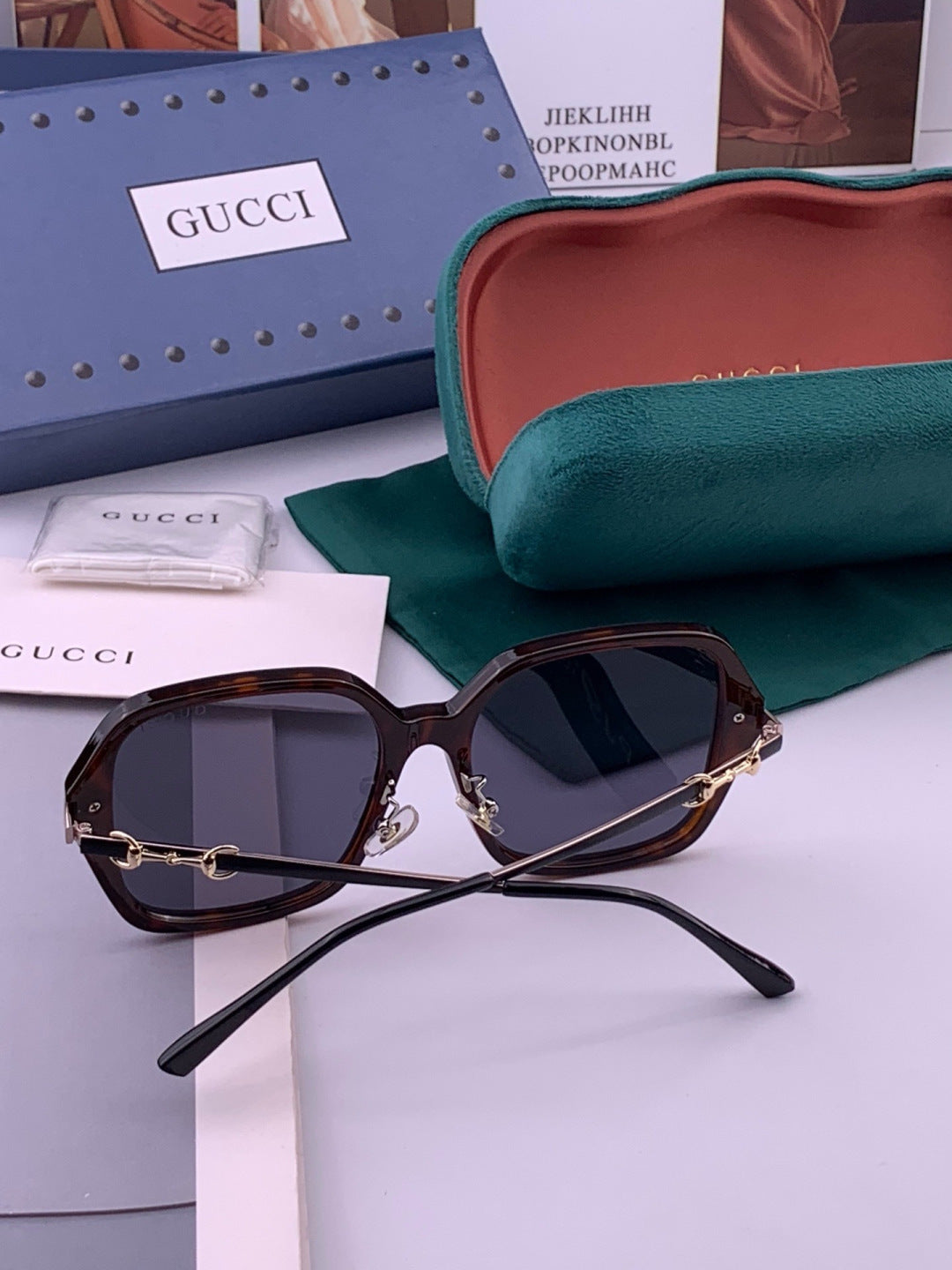 Gucci G9912 Round Black Lens Sunglasses for Men & Women - detail image 7