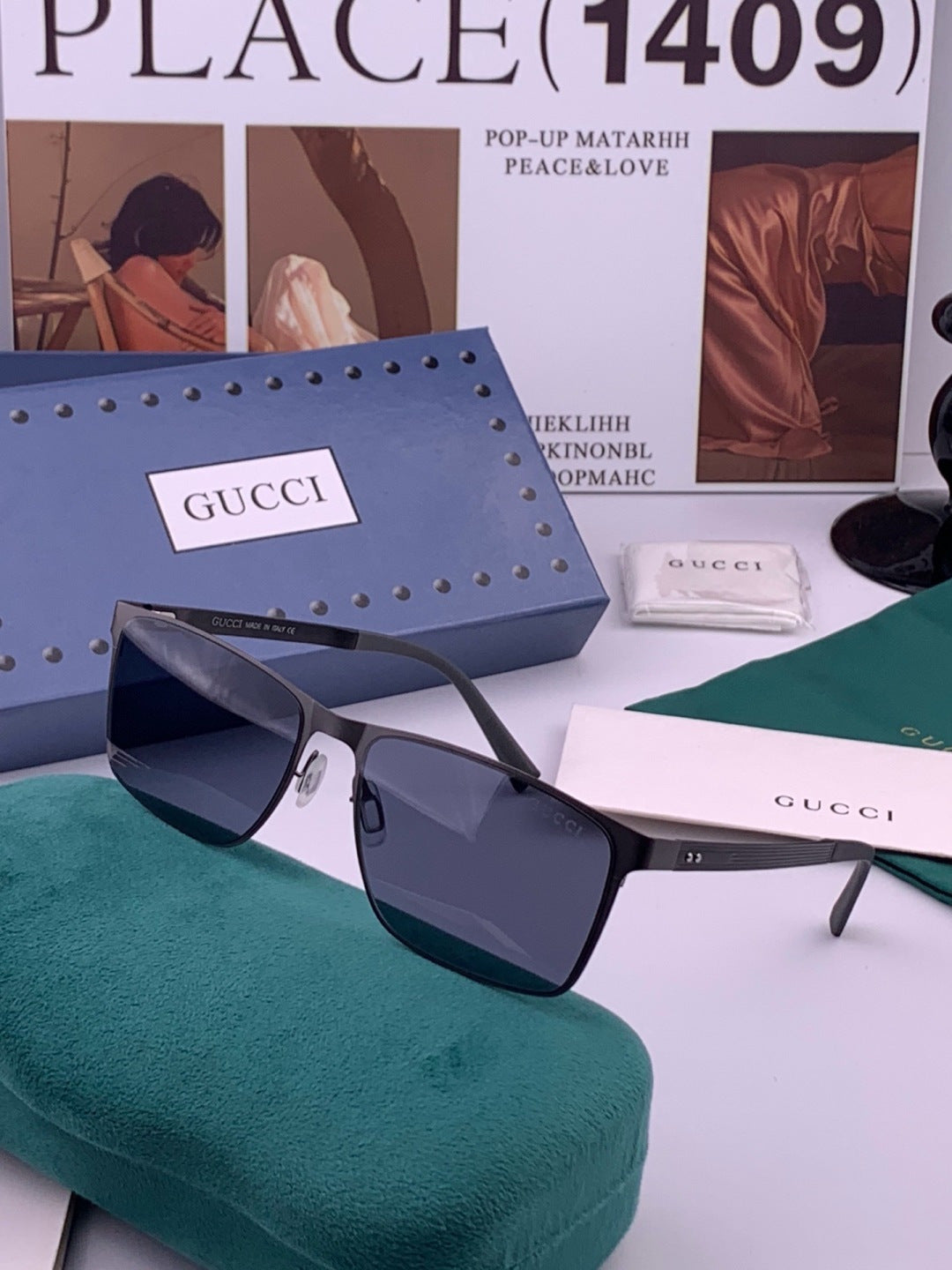 Gucci G2711 Polarized Aviator Gold Lens Sunglasses for Men - detail image 2
