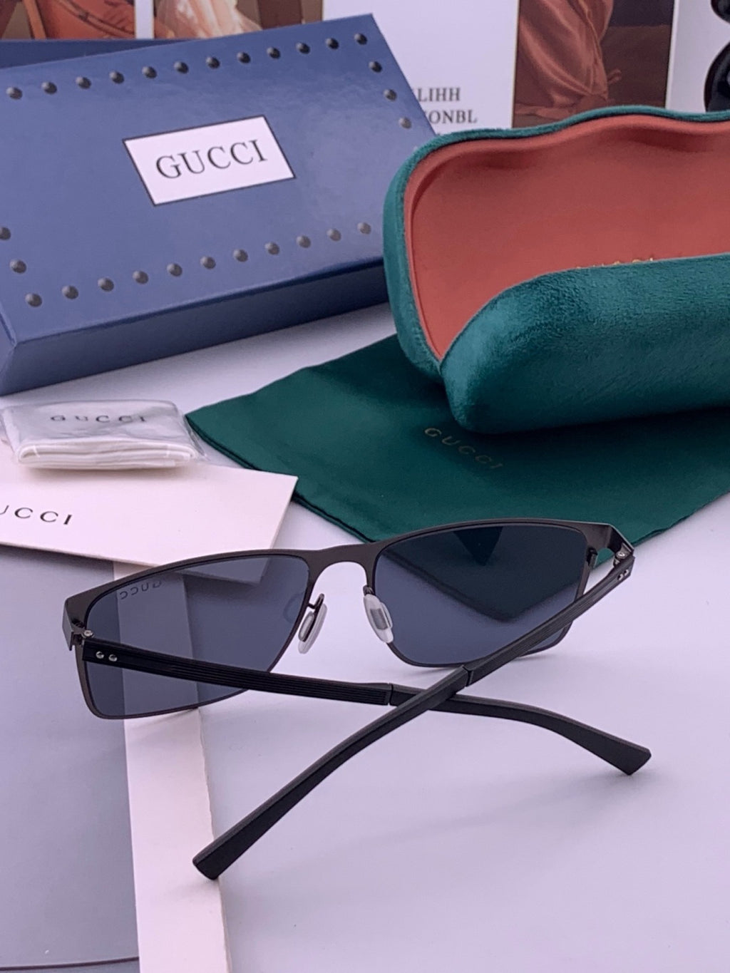 Gucci G2711 Polarized Aviator Gold Lens Sunglasses for Men - detail image 6