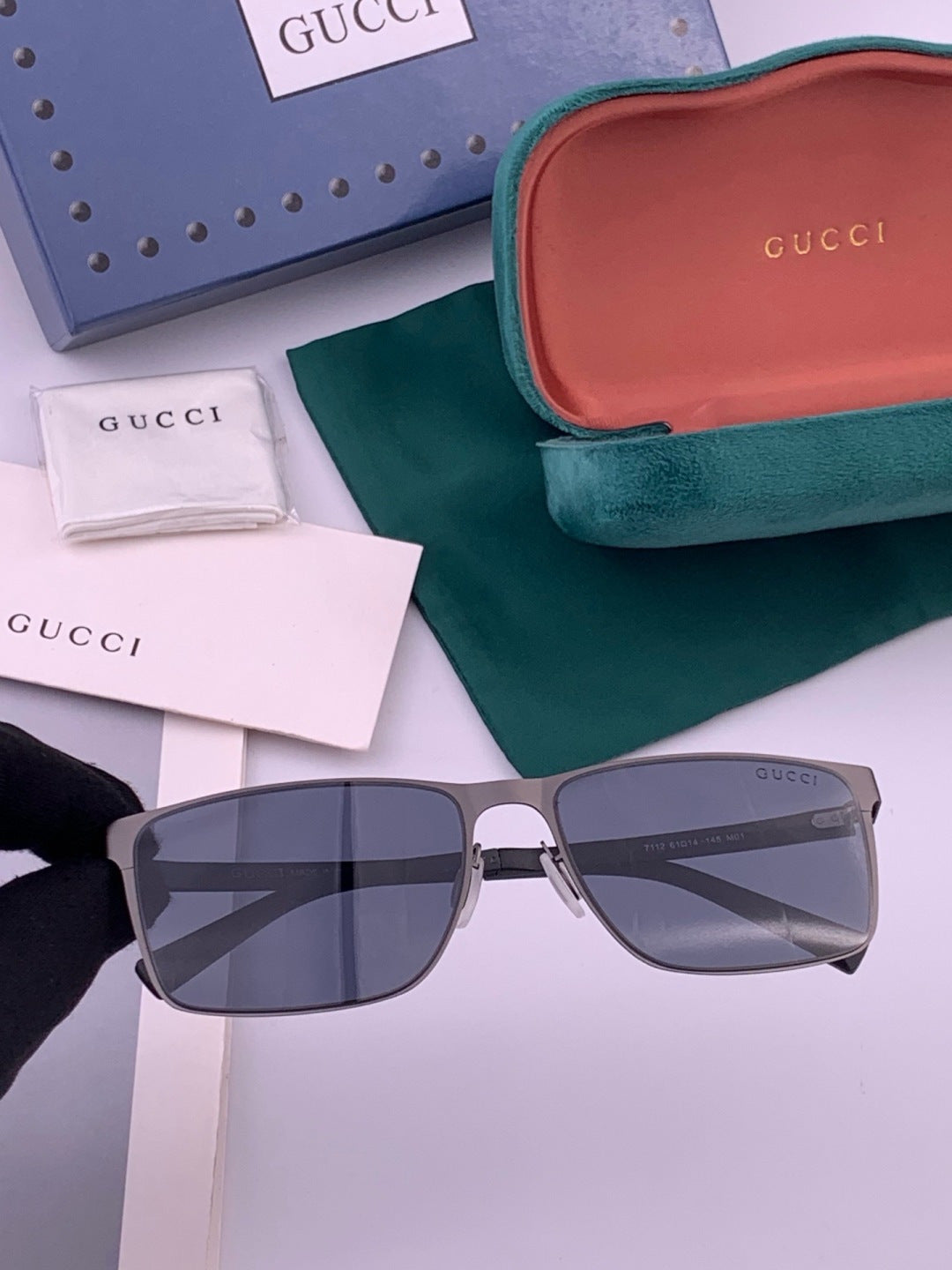 Gucci G2711 Polarized Aviator Gold Lens Sunglasses for Men