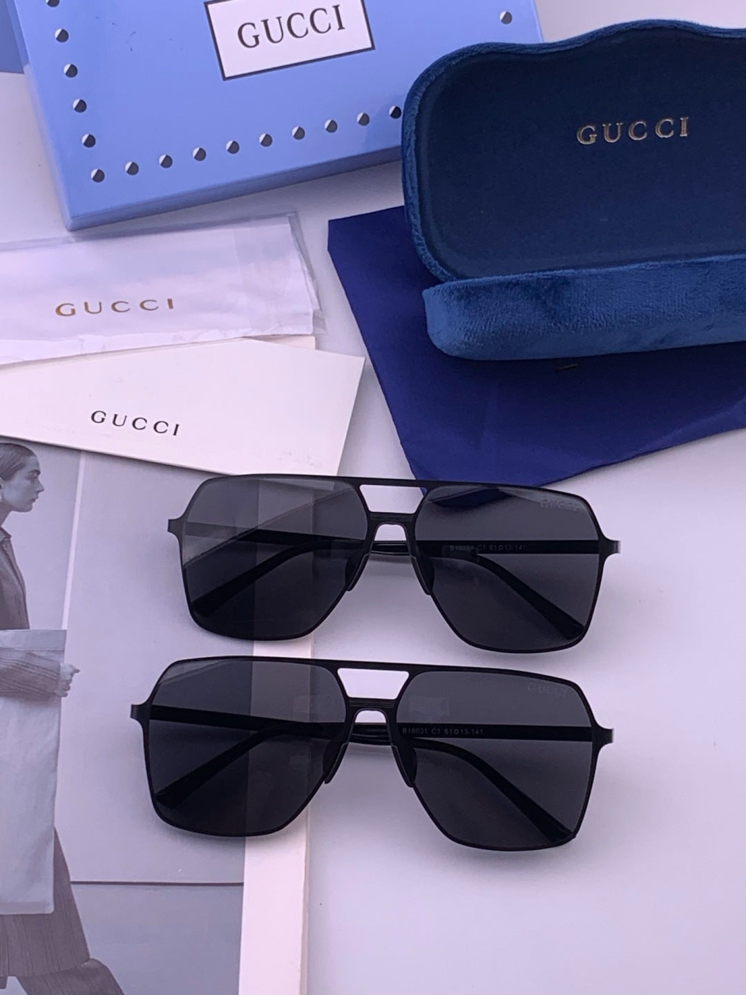 Gucci G11803 Polarized Aviator Orange Lens Sunglasses for Men - 357832 - detail image 7