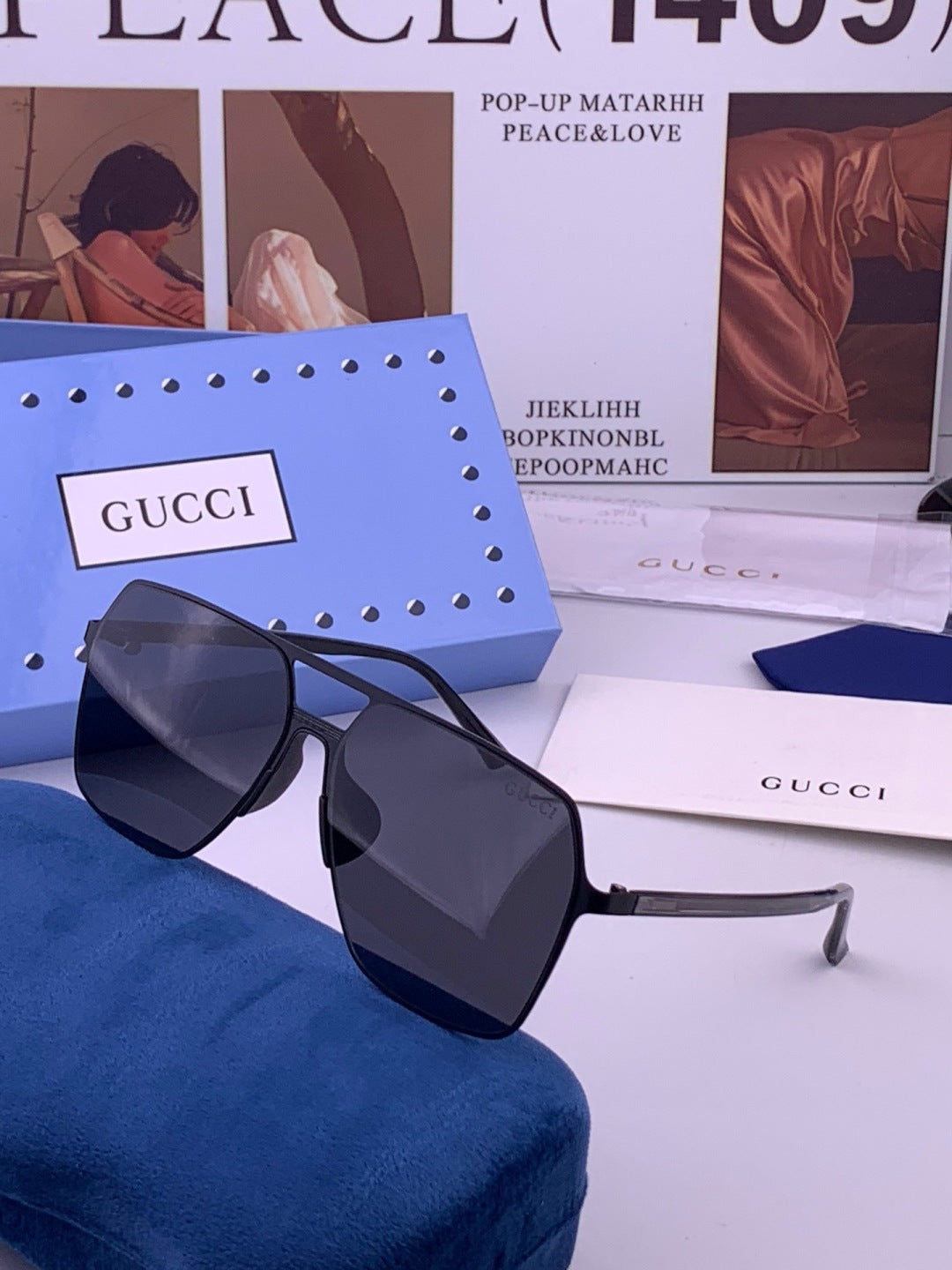 Gucci G11803 Polarized Aviator Orange Lens Sunglasses for Men - 357832 - detail image 2