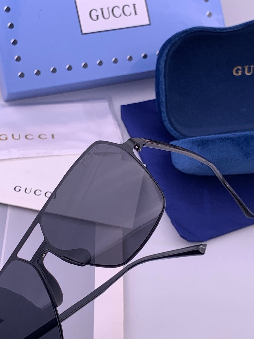 Gucci G11803 Polarized Aviator Orange Lens Sunglasses for Men - 357832 - detail image 3
