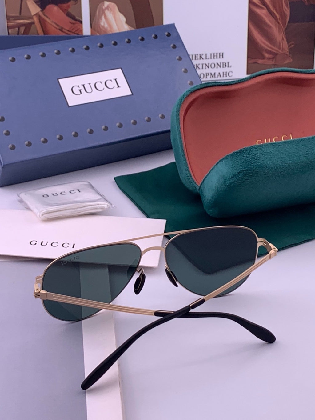 Gucci G1381 Fashion Gold Lens Sunglasses for Men & Women - 357842 - detail image 5