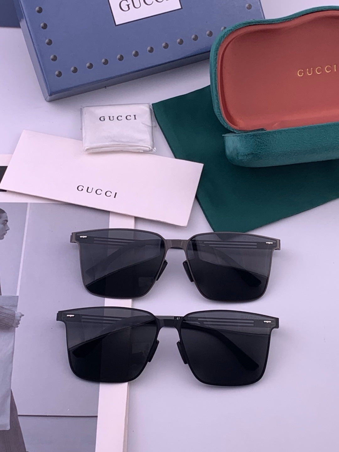 Gucci G176 Polarized Aviator Gold Lens Sunglasses for Men - detail image 7