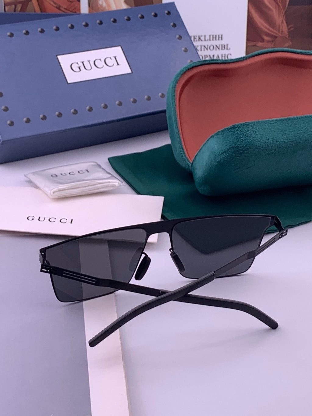 Gucci G188 Fashion Black Lens Sunglasses for Men & Women - detail image 5