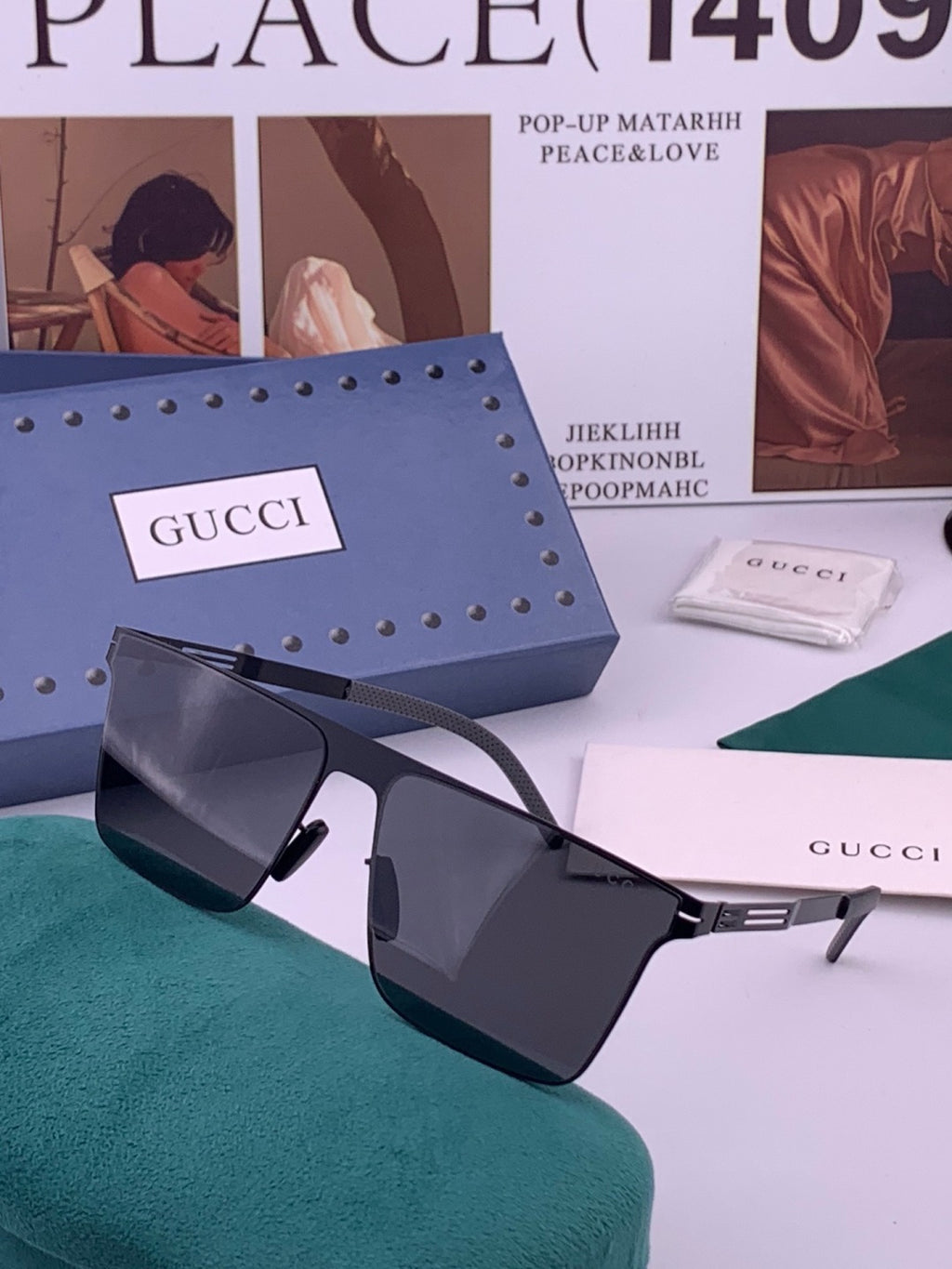 Gucci G188 Fashion Black Lens Sunglasses for Men & Women - detail image 2